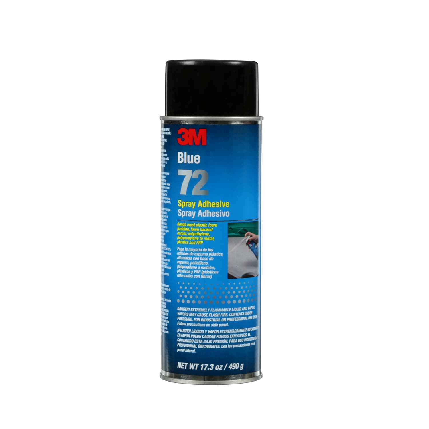 7010329923 - 3M Pressure Sensitive Spray Adhesive 72, Blue, 24 fl oz Can (Net Wt 17.3 oz), 1/Case, Sample, NOT FOR SALE IN CA AND OTHER STATES