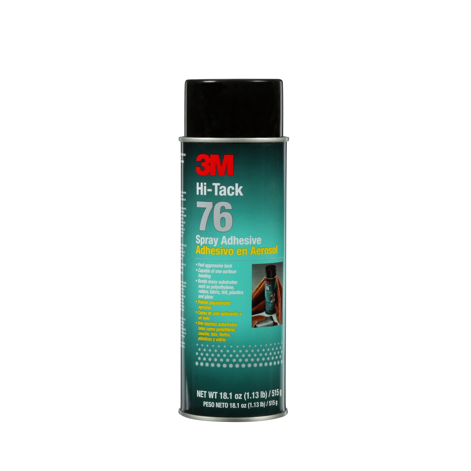7010366487 - 3M Hi-Tack Spray Adhesive 76, Clear, 24 fl oz Can (Net Wt 18.1 oz), 1/Case, Sample, NOT FOR SALE IN CA AND OTHER STATES