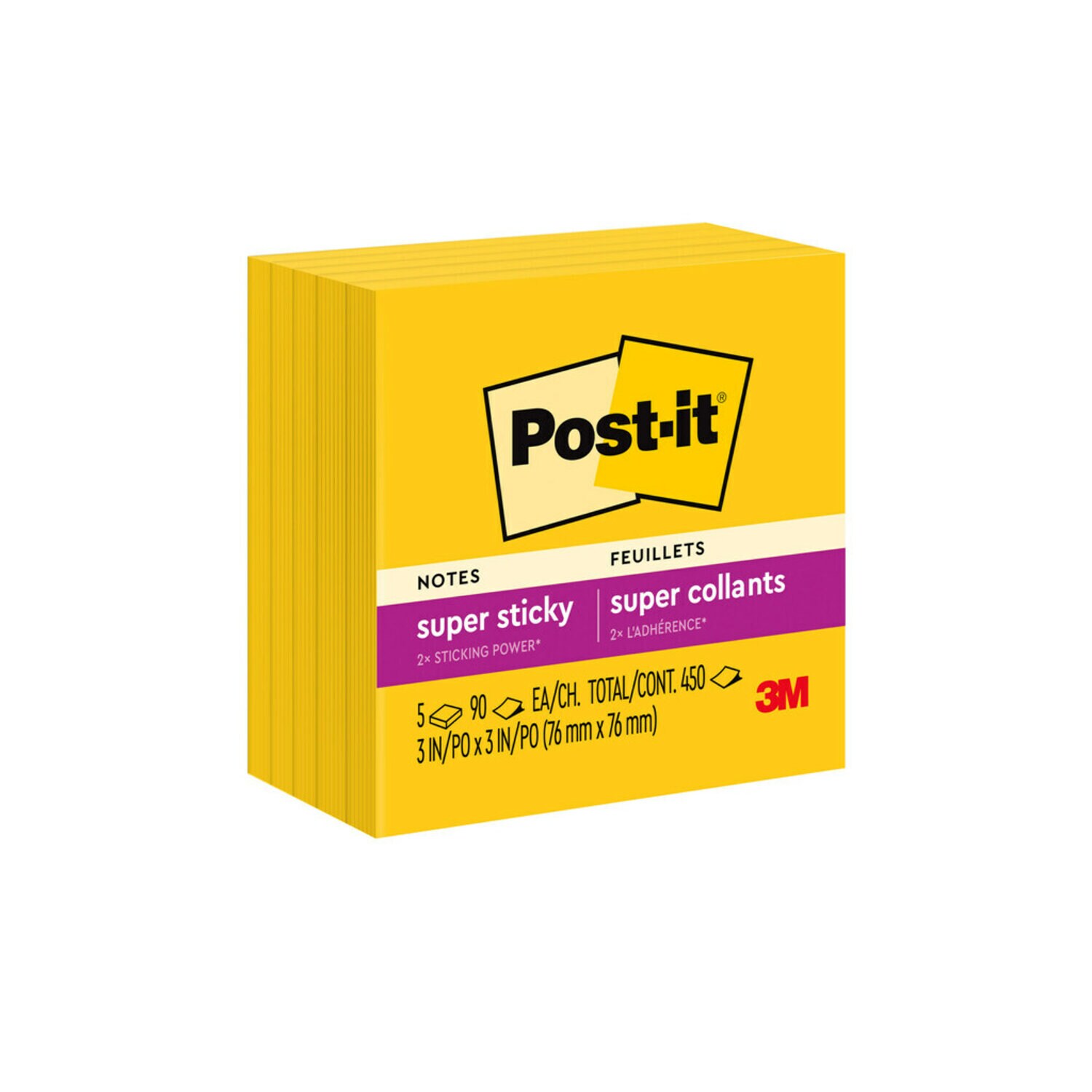 7100230193 - Post-it Notes 654-5SSY, 3 in x 3 in, 100% PEFC, SGSCH-PEFC-COC-110078