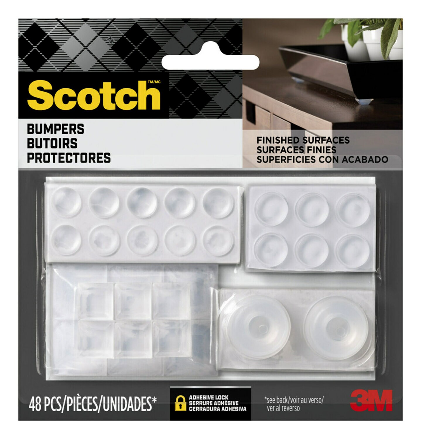 7100240739 - Scotch Bumpers SP942-NA, Clear Multi Shape Pack, 48/pk