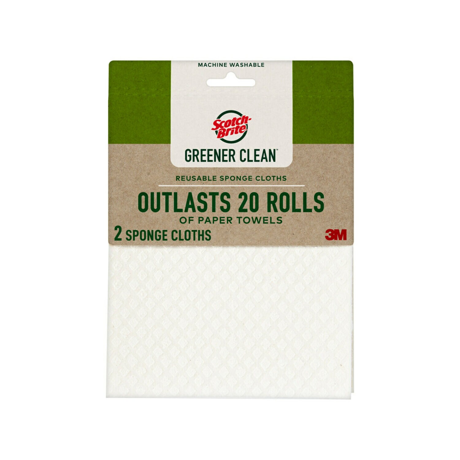 7100283591 - Scotch-Brite Greener Clean Sponge Cloth 9055-ST, 12/2
