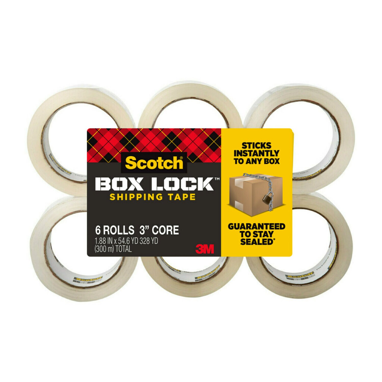 7100233598 - Scotch Shipping Packaging Tape 3950-6, 1.88 in x 54.6 yd (48 mm x 50 m)