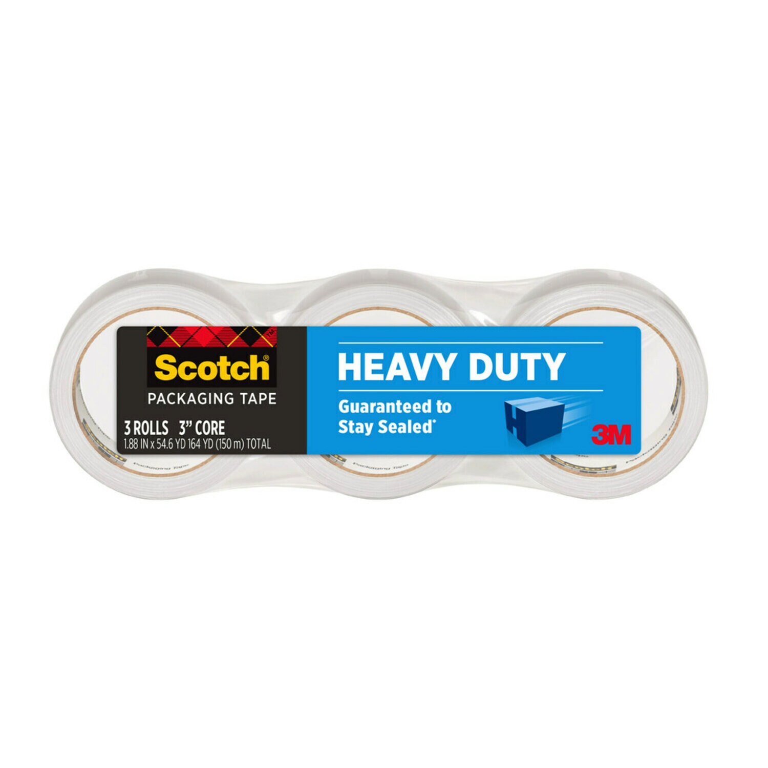 7100102380 - Scotch Heavy Duty Shipping Packaging Tape 3850-3, 1.88 in x 54.6 yd.
(48 mm x 50 m), 3/Pack
