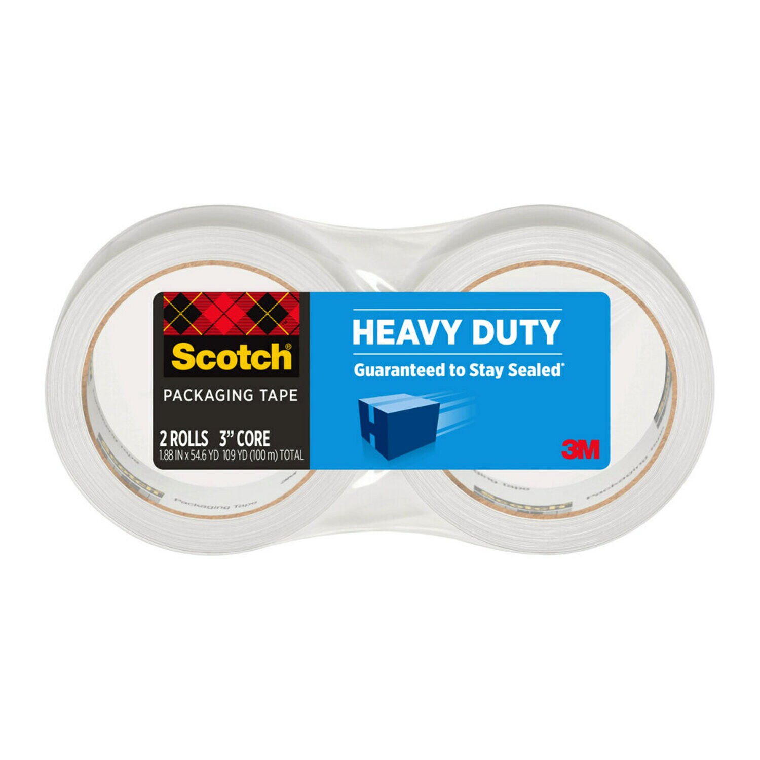 7100157930 - Scotch Heavy Duty Shipping Packaging Tape, 3850-2, 1.88 in x 54.6 yd
(48 mm x 50 m), 2 Pack