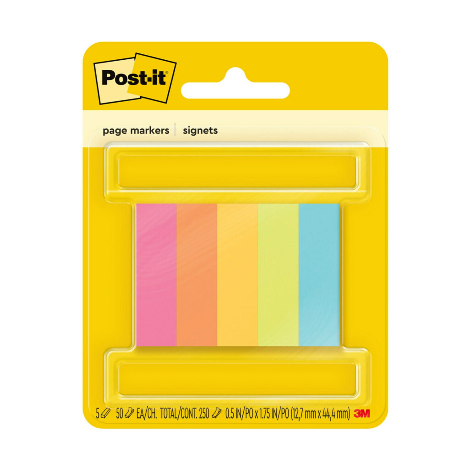 7100036469 - Post-it Page Markers 670-5AF, 0.5 in x 1.75 in (12,7 mm x 44,4 mm)