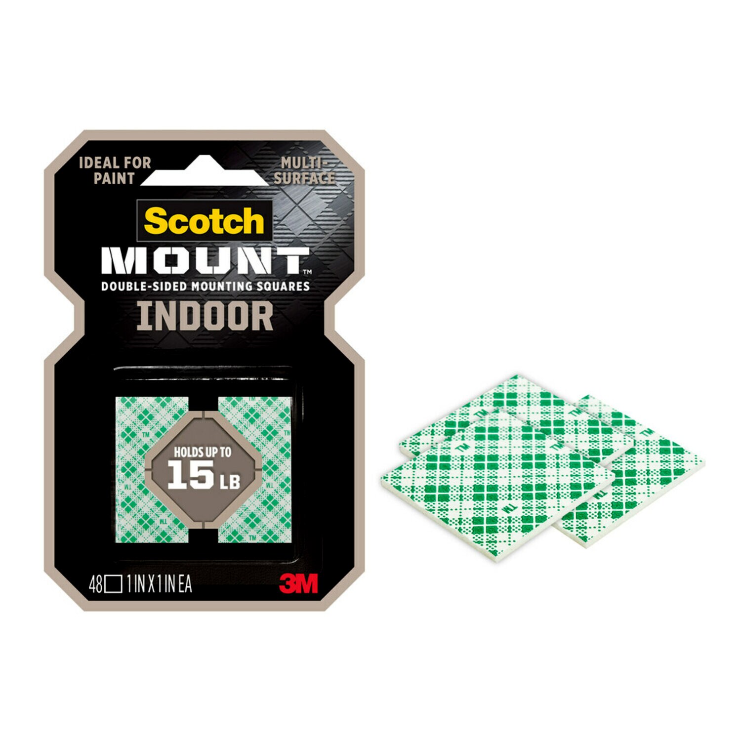 7100216179 - Scotch-Mount Indoor Double-Sided Mounting Squares 111H-SQ-48-DC, 1 in x 1 in (2,54 cm x 2,54 cm) 48/pk