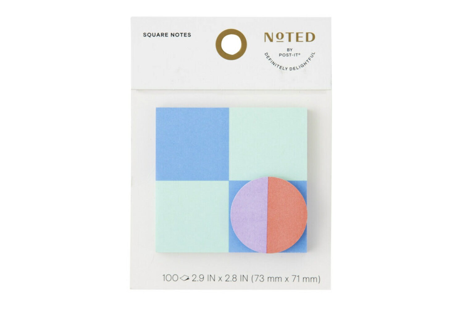 7100292441 - Post-it Square & Round Mini Notes NTDW-331-2, 2.9 in x 2.8in 100 sheet/pad 1.4in x 1.4in 50 sheet/pad