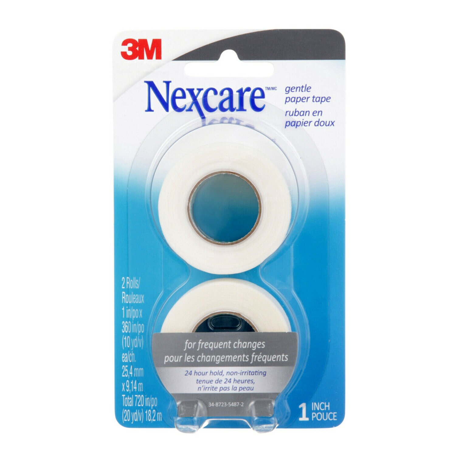7100264576 - Nexcare Gentle Paper First Aid Tape 781-6PK-SIOC, 1 in x 10 yds, Carded
