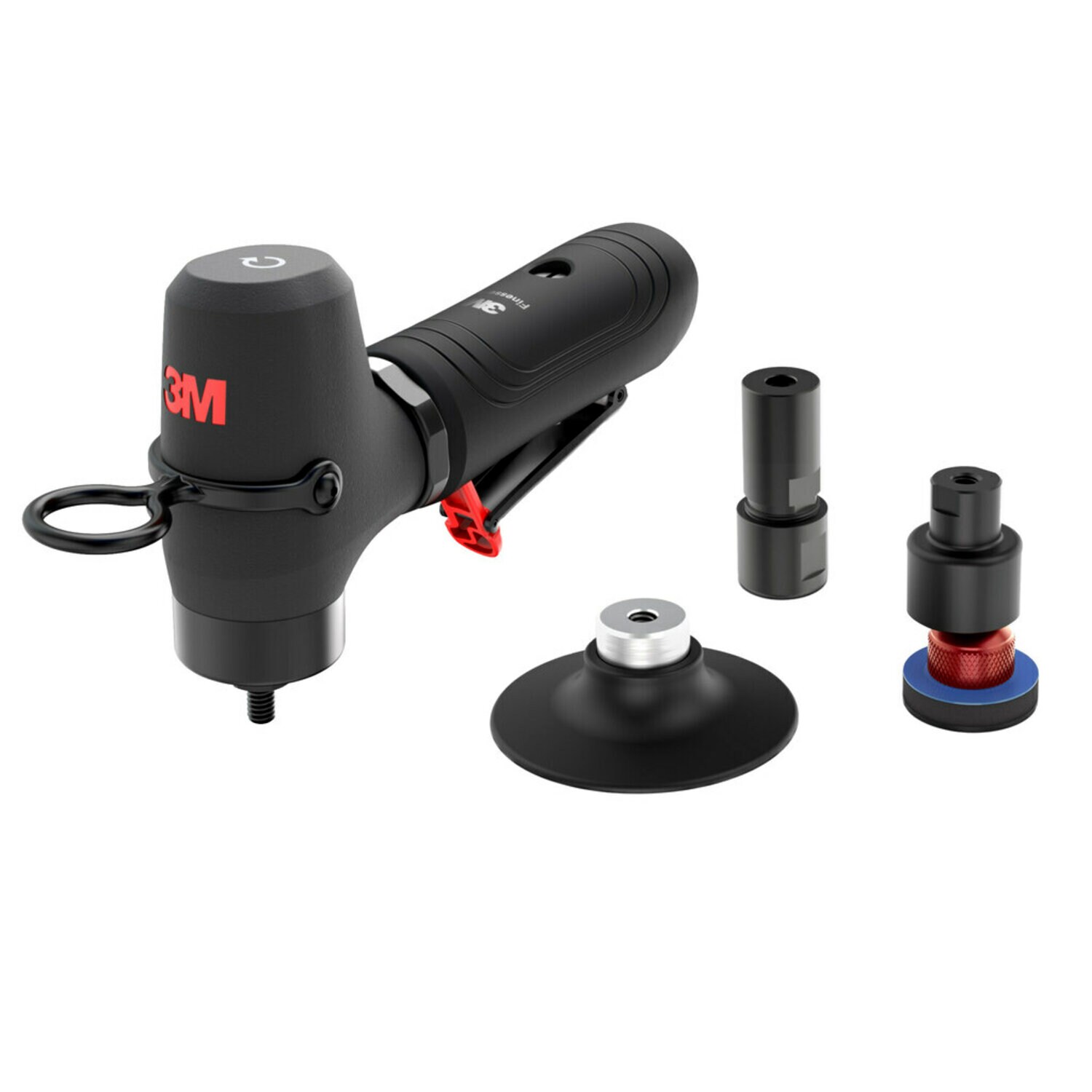 7100307279 - 3M Finesse-it Pneumatic Buffer Tool Kit, plus 1-1/4 in (32mm) Random Orbital sander attachment, 65995, 3 in (76 mm), 1 ea/Case