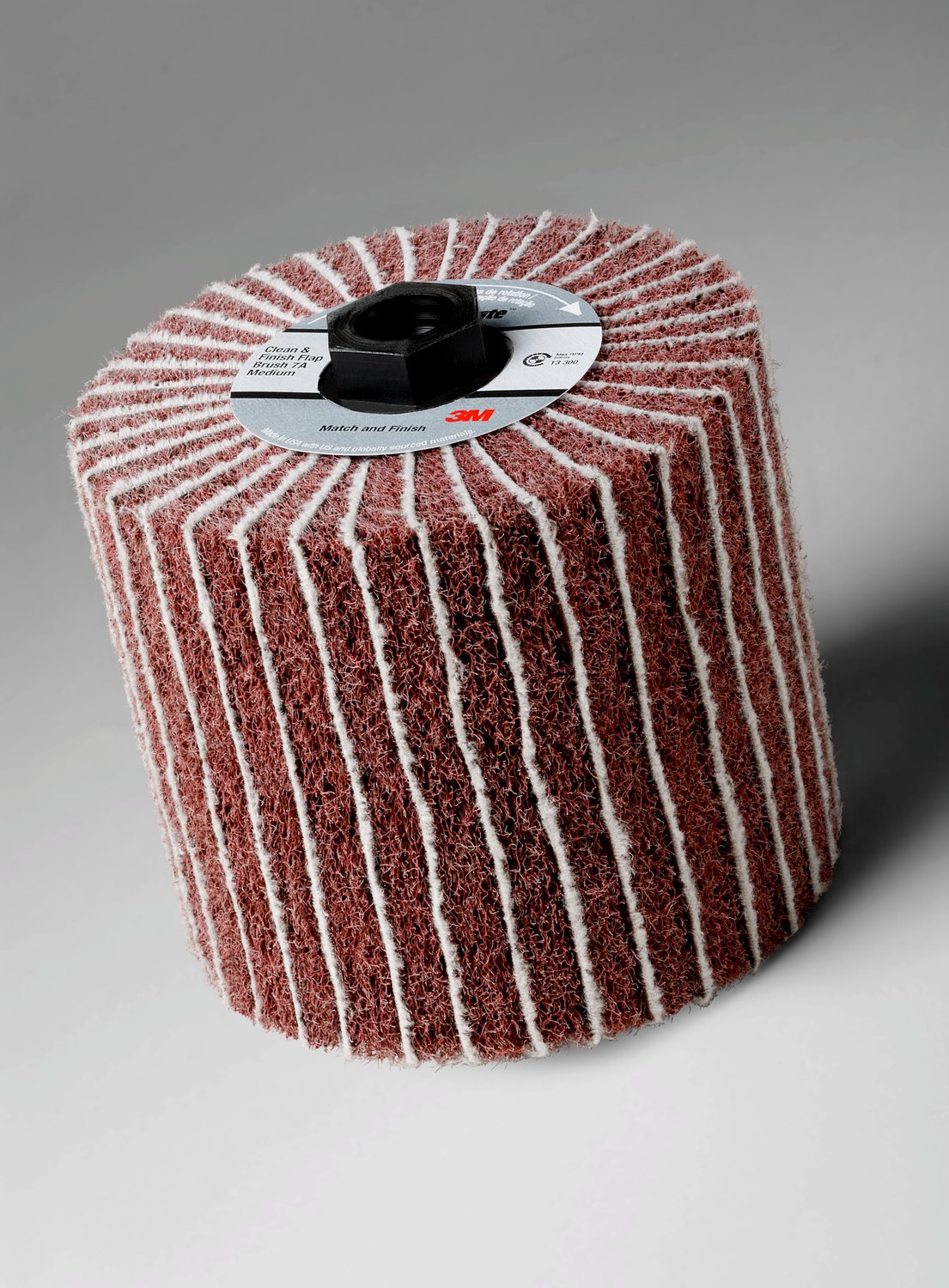 7010329981 - Scotch-Brite Deburr & Finish PRO Combi Flap Brush, DB-FB, 6C Medium+/80+, 4-1/2 in x 4 in x 1-1/4 in