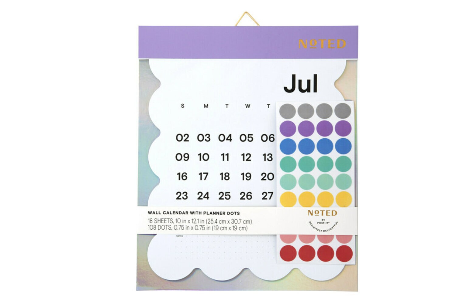 7100289222 - Post-it Wall Calendar with Planner Dots NTD7-CAL-1, 10 in x 12.5 in (25.4 cm x 31.75 cm)