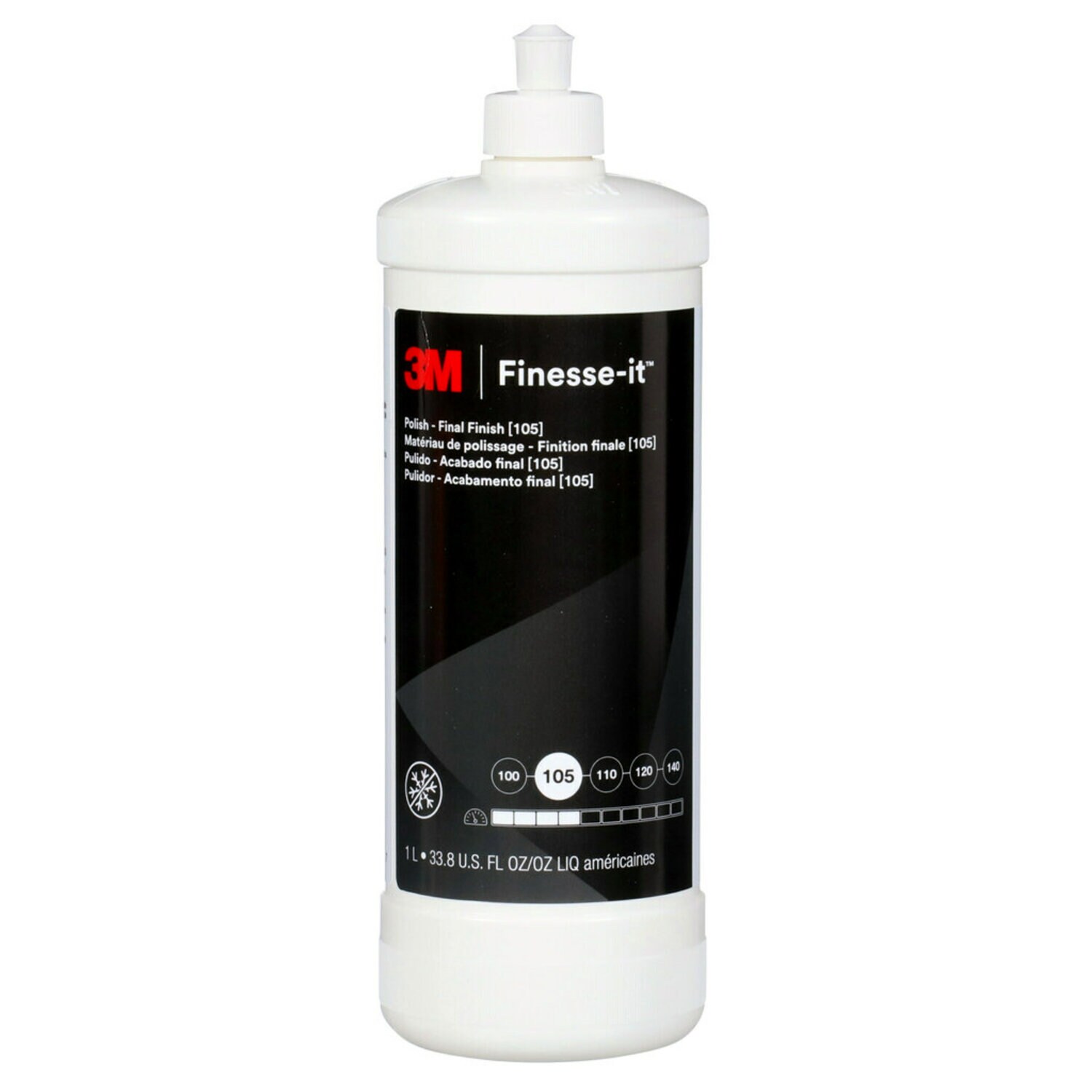 7100075516 - 3M Finesse-it Polish Standard Series, 82877, Final Finish (105), Gray,
Easy Clean Up, Liter (33.814 oz), 12 ea/Case