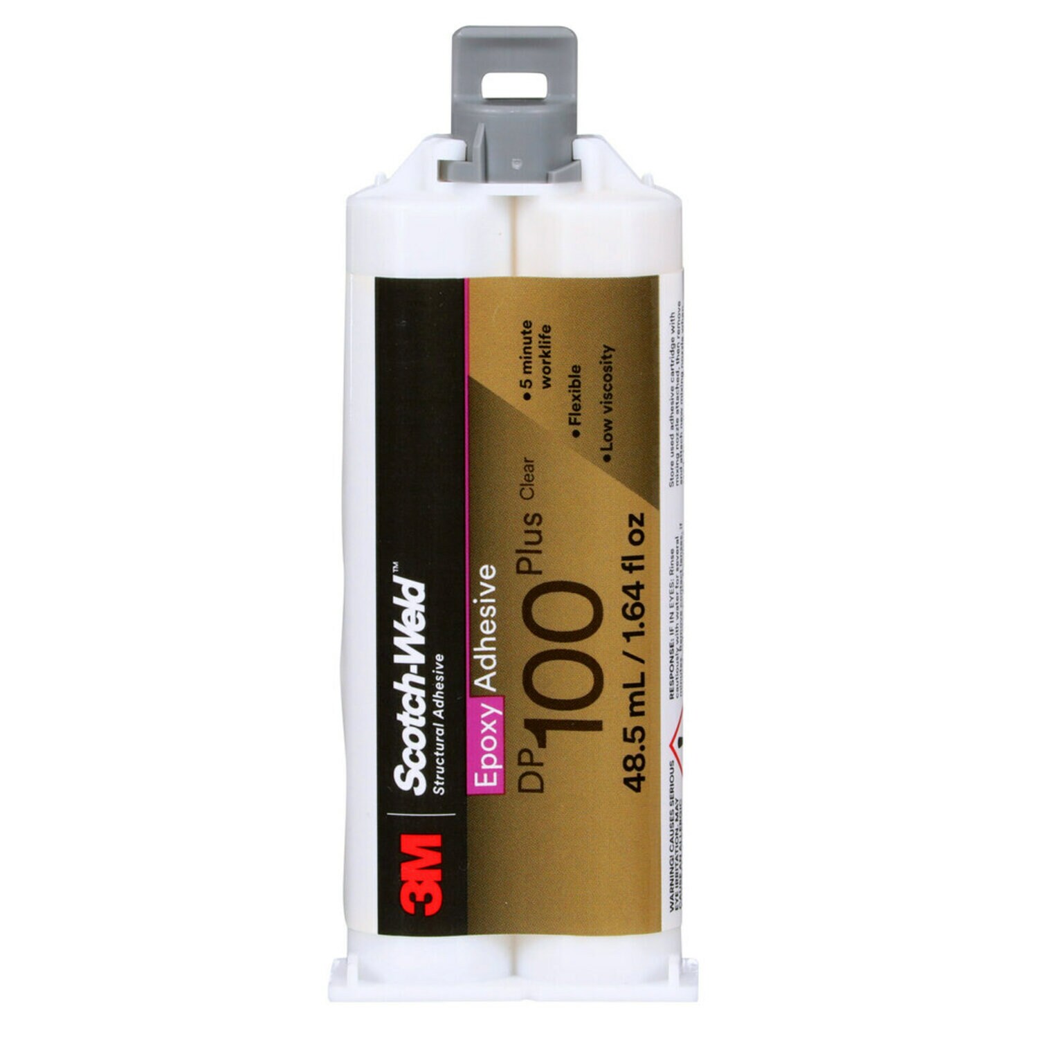 7100148750 - 3M Scotch-Weld Epoxy Adhesive DP100 Plus, Clear, 48.5 mL Duo-Pak, 12 Each/Case