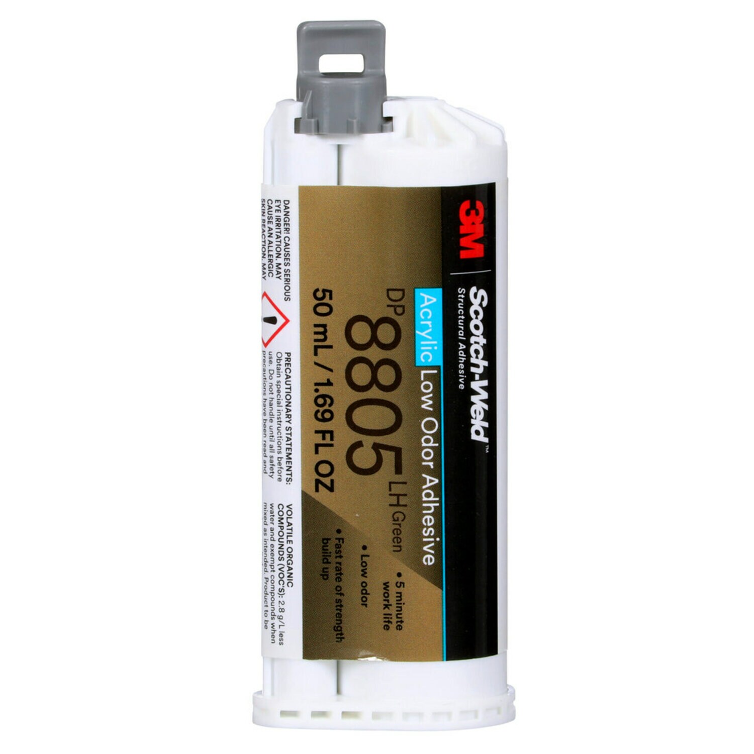 7100024194 - 3M Scotch-Weld Low Odor Acrylic Adhesive DP8805LH, Green, 50 mL, 12/Case