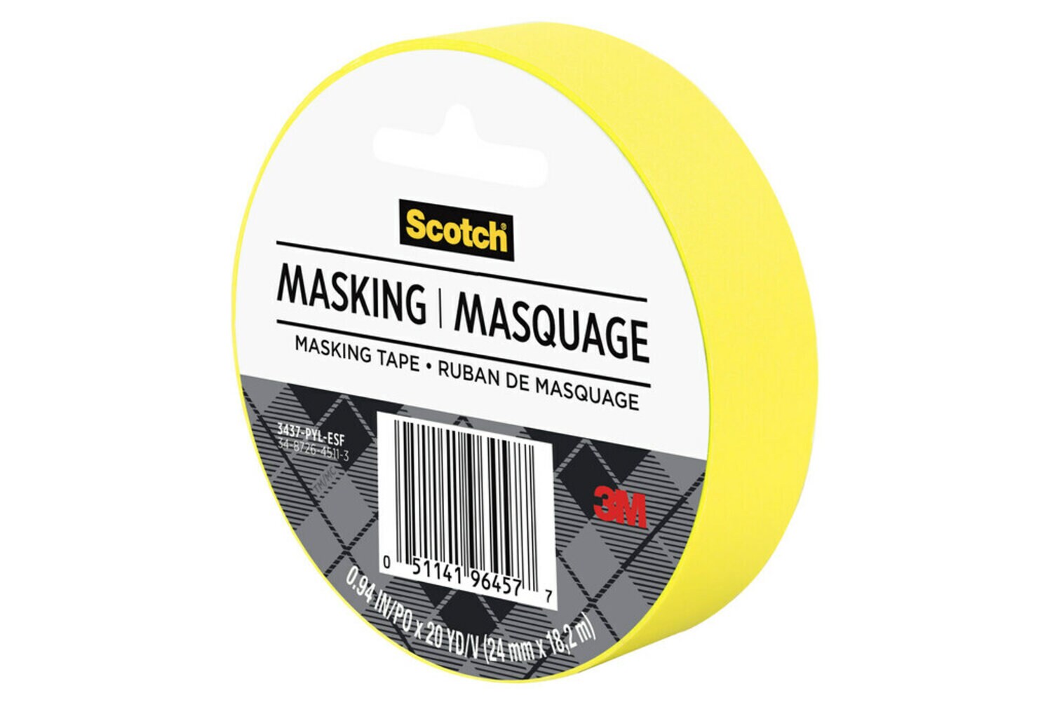 7100052035 - Scotch Expressions Masking Tape, 3437-PYL-ESF, Primary Yellow