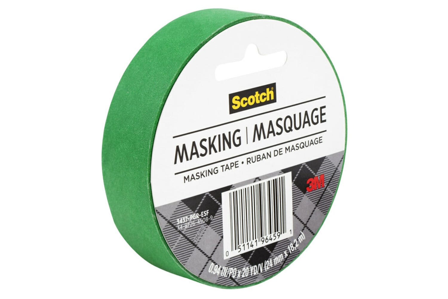 7100074401 - Scotch Expressions Masking Tape, 3437-PGR-ESF, Primary Green