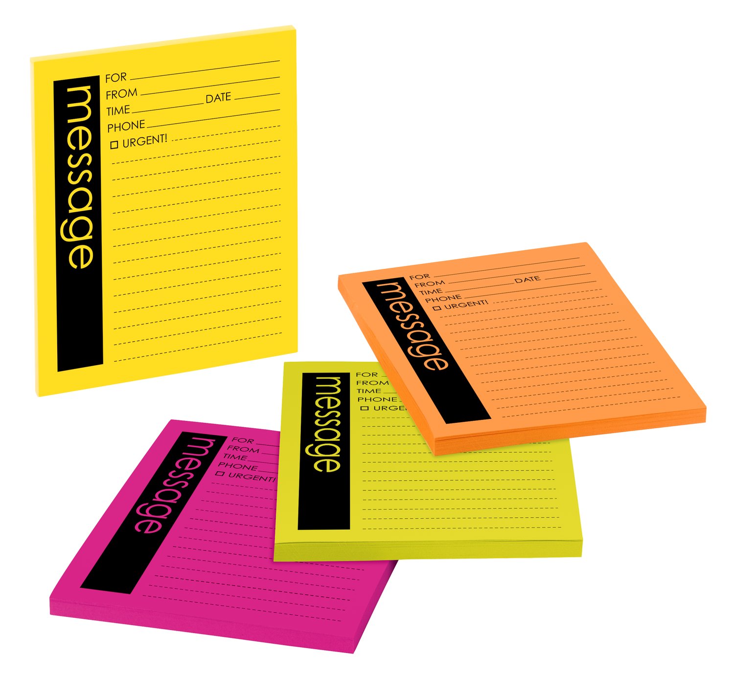 7010299862 - Post-it Printed Notes 7679-4-SS, Assorted Bright Colors, Lined, 4 in x 5 in, 4 Pads/Pack, 100% PEFC, SGSCH-PEFC-COC-110078