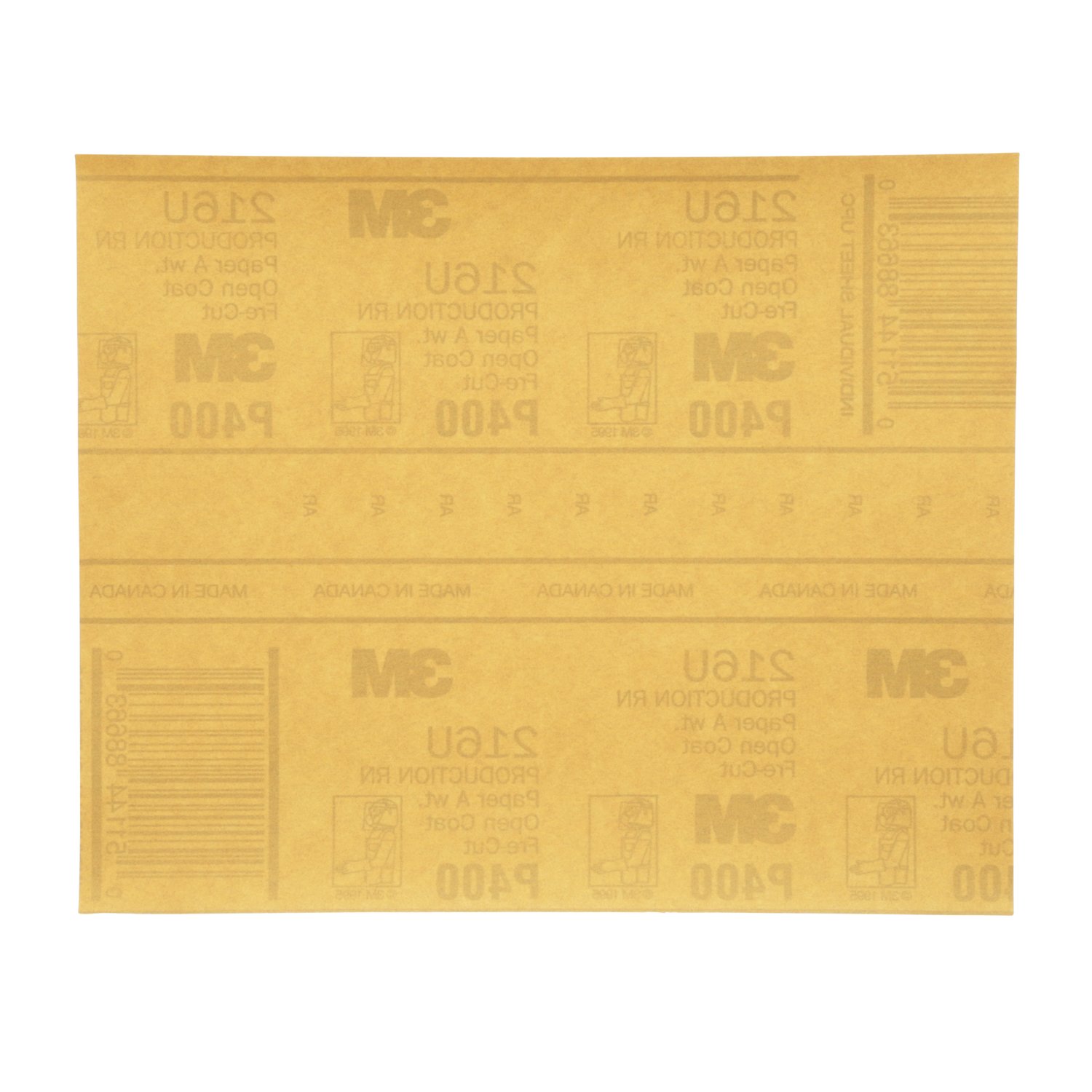 7000118278 - 3M Gold Abrasive Sheet, 02539, P400 grade, 9 in x 11 in, 50 sheets per pack, 5 packs per case
