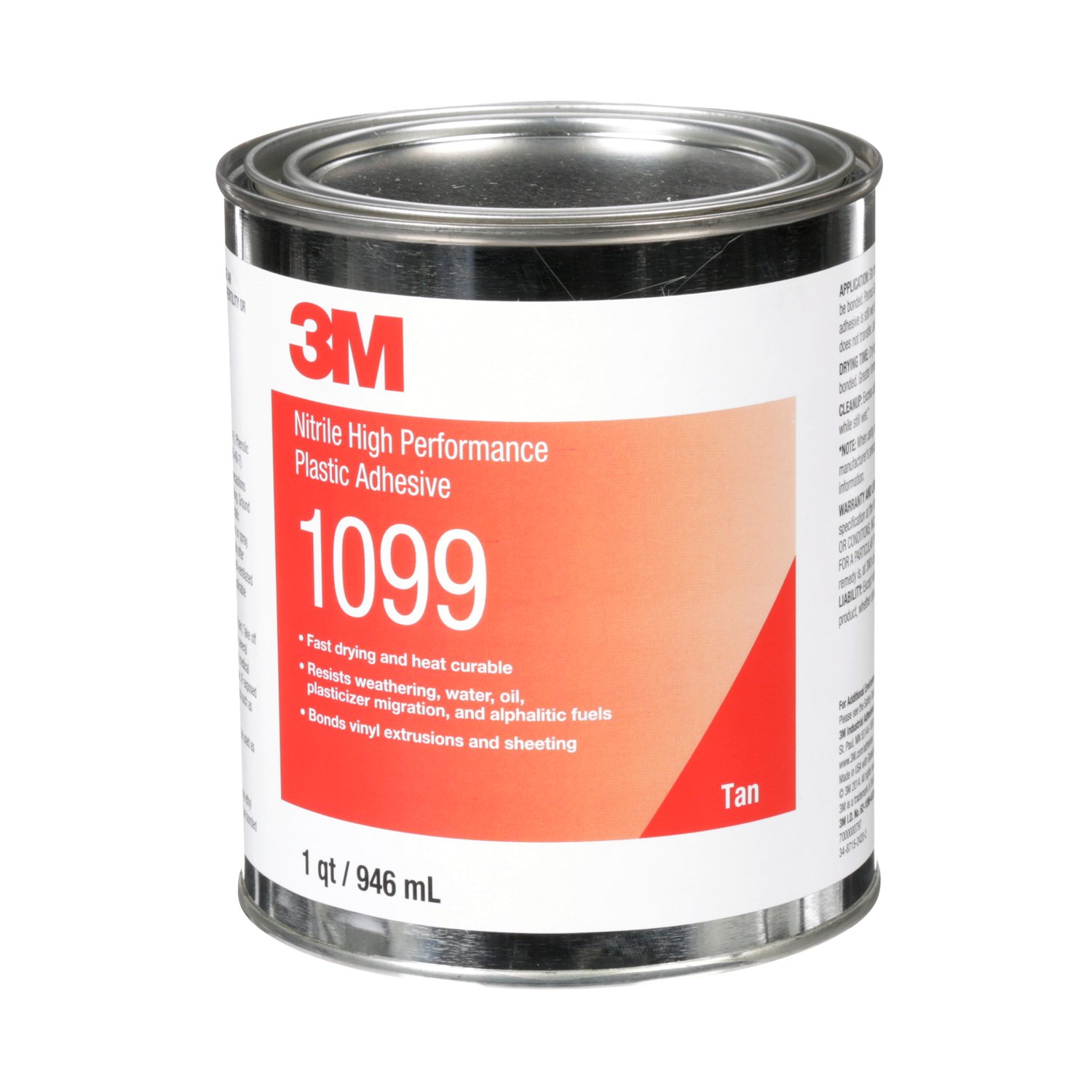 7000000797 - 3M Nitrile High Performance Plastic Adhesive 1099, Tan, 1 Quart, 12
Can/Case