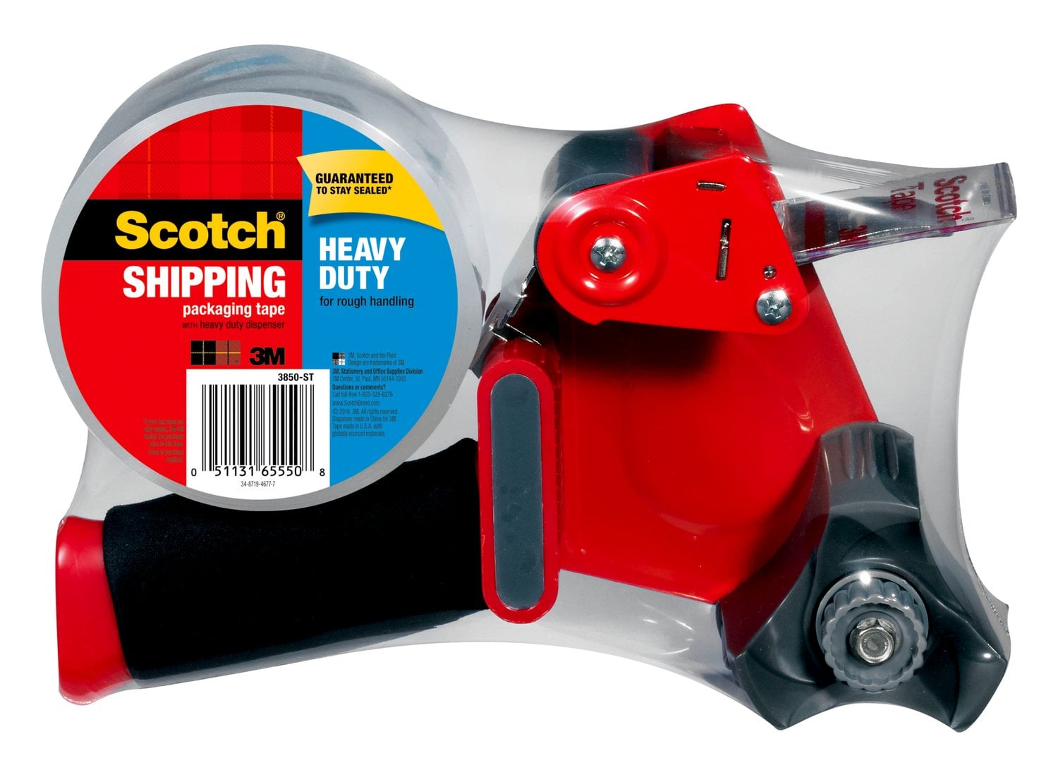 7100282755 - Scotch Heavy Duty Shipping Packaging Tape 3850-ST-SRM, 1.88 in x 54.6 yd (48 mm x 50 m), Heavy Duty Dispenser