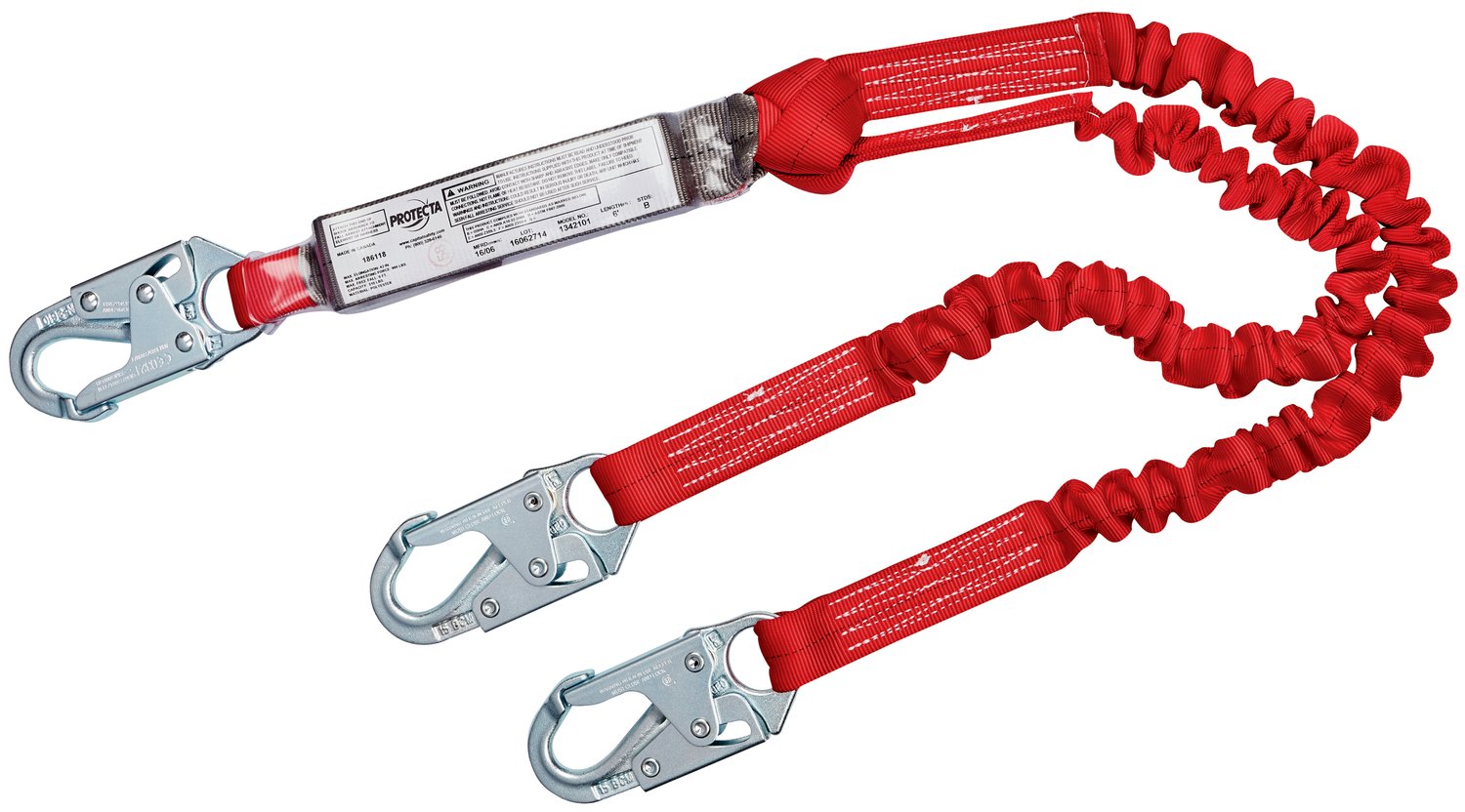 7012817402 - 3M Protecta 100% Tie-Off Stretch Web Shock-Absorbing Lanyard 1342101, 6 ft