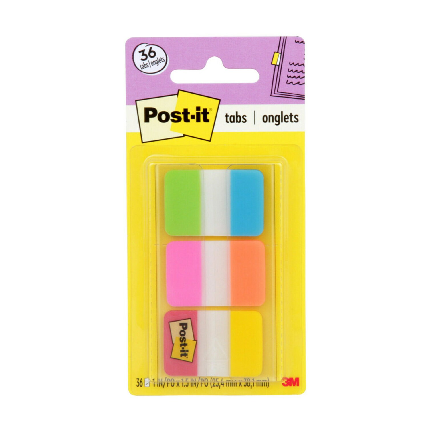 7010332299 - Post-it Tabs 686-ALOPRYT, 1 in. x 1.5 in. (25,4 mm x 38,1 mm)