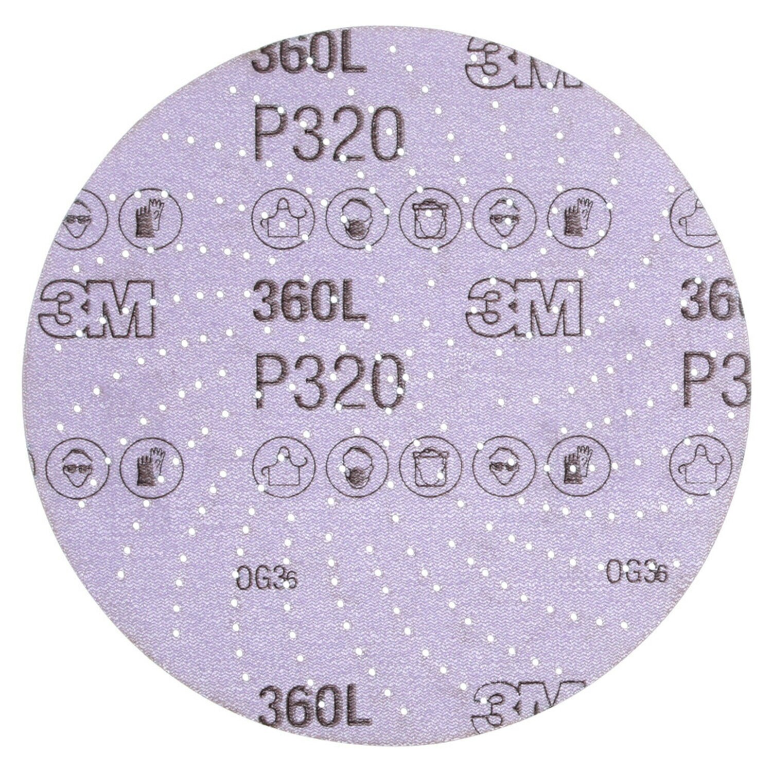 7100077622 - 3M Xtract Film Disc 360L, P320 3MIL, 6 in, Die 600LG, 100/Carton, 500 ea/Case