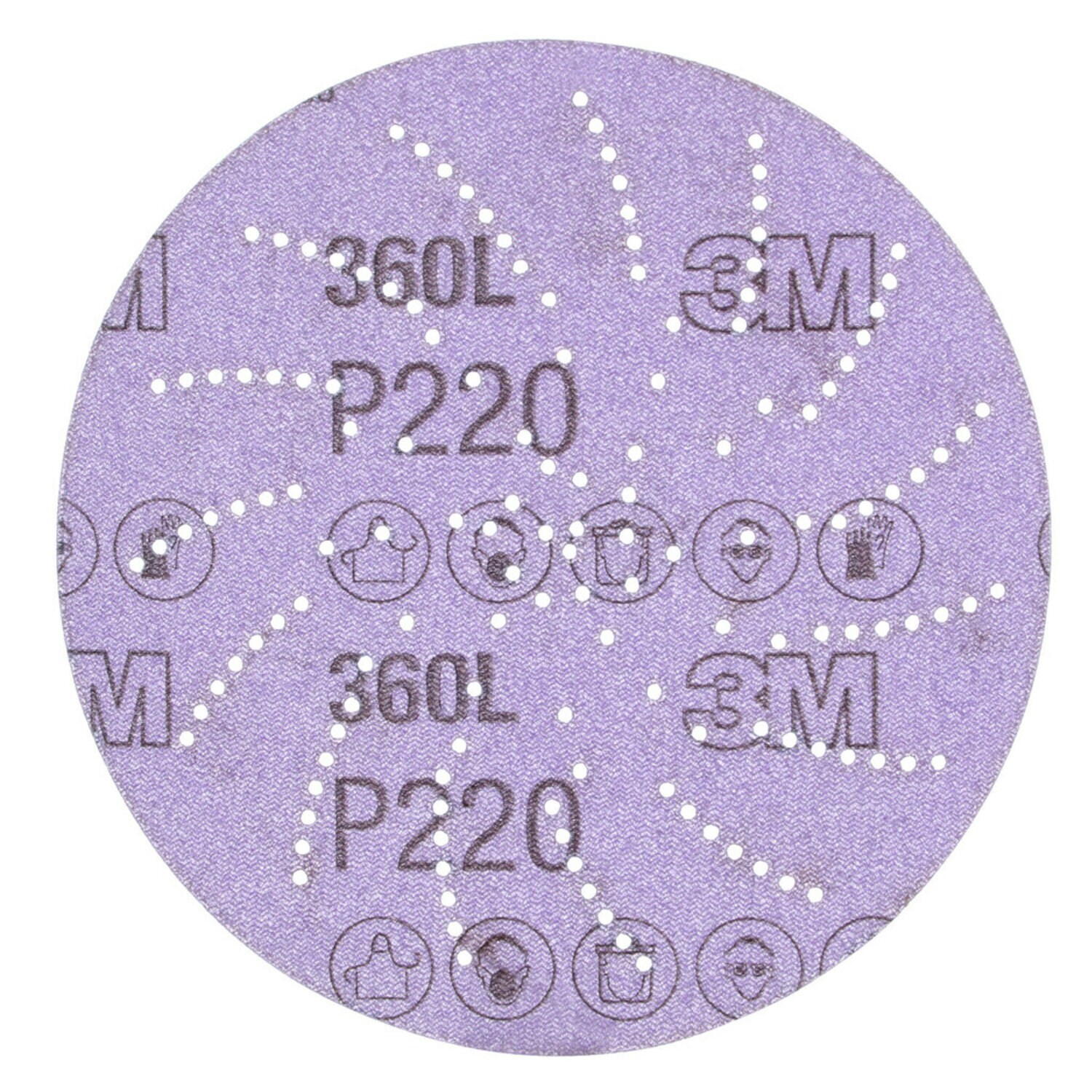 7010029941 - 3M Xtract Film Disc 360L, P220 3MIL, 5 in, Die 500LG, 100/Carton, 500 ea/Case