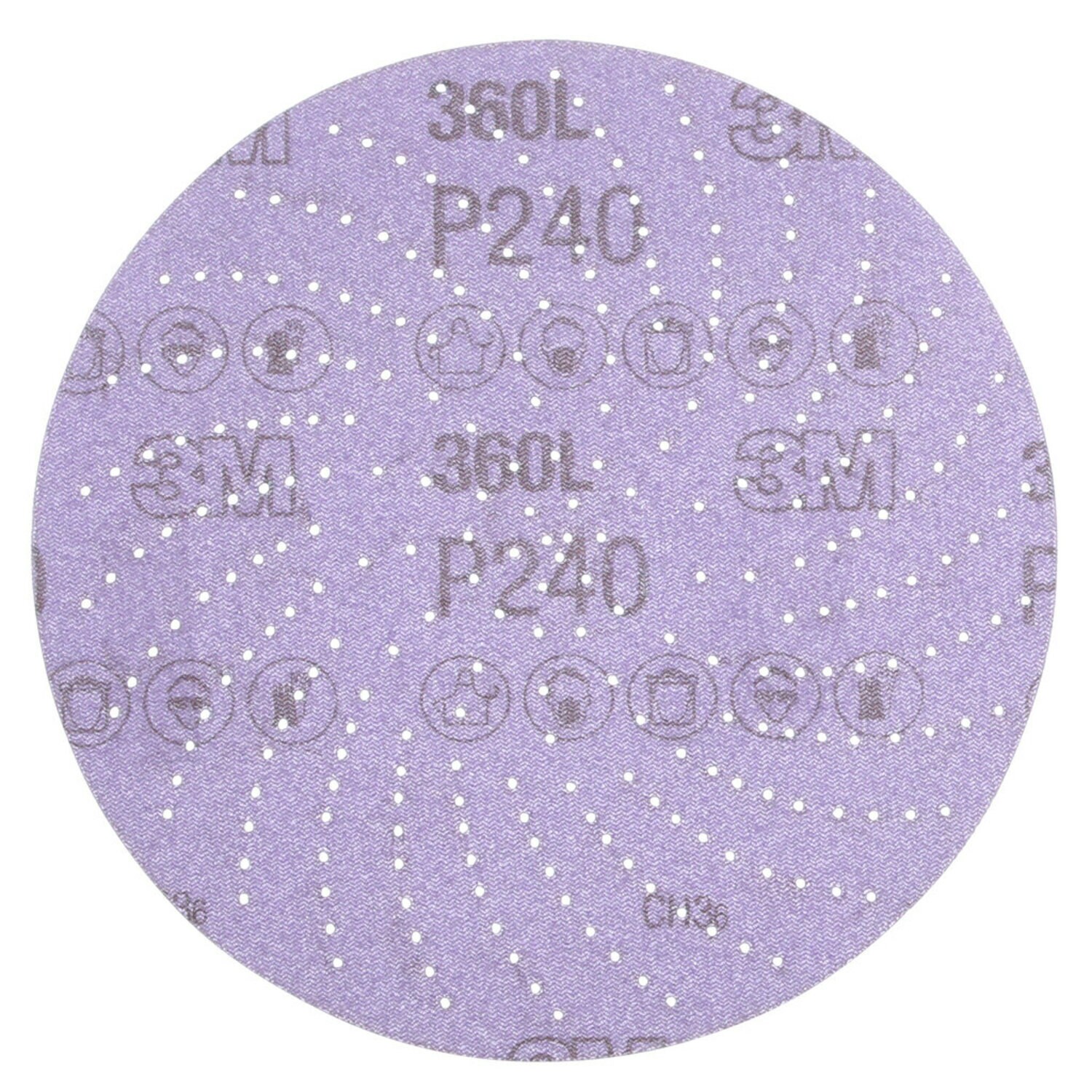 7100077621 - 3M Xtract Film Disc 360L, P240 3MIL, 6 in, Die 600LG, 100/Carton, 500 ea/Case