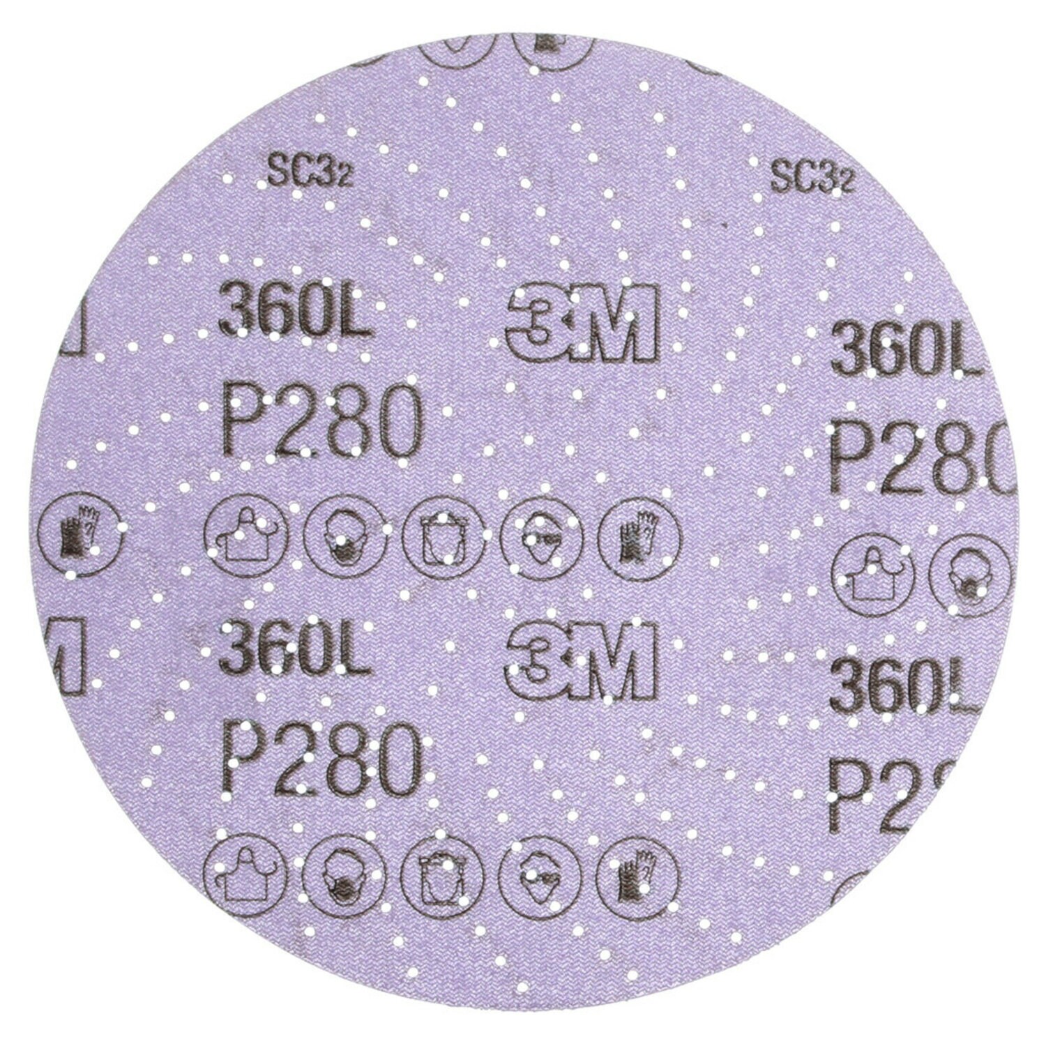 7010029944 - 3M Xtract Film Disc 360L, P280 3MIL, 6 in, Die 600LG, 100/Carton, 500 ea/Case