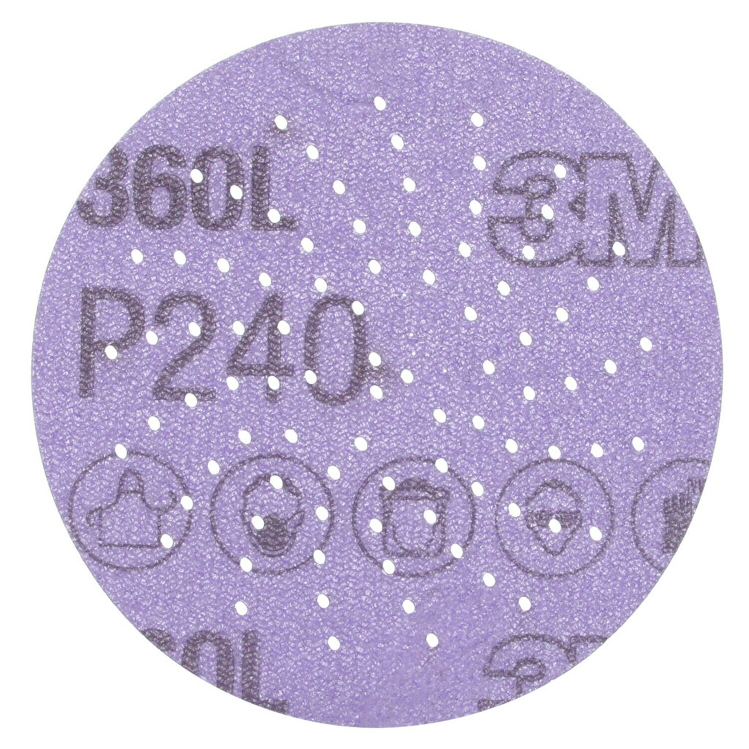 7100010254 - 3M Xtract Film Disc 360L, P240 3MIL, 3 in, Die 300LG, 100/Carton, 500 ea/Case
