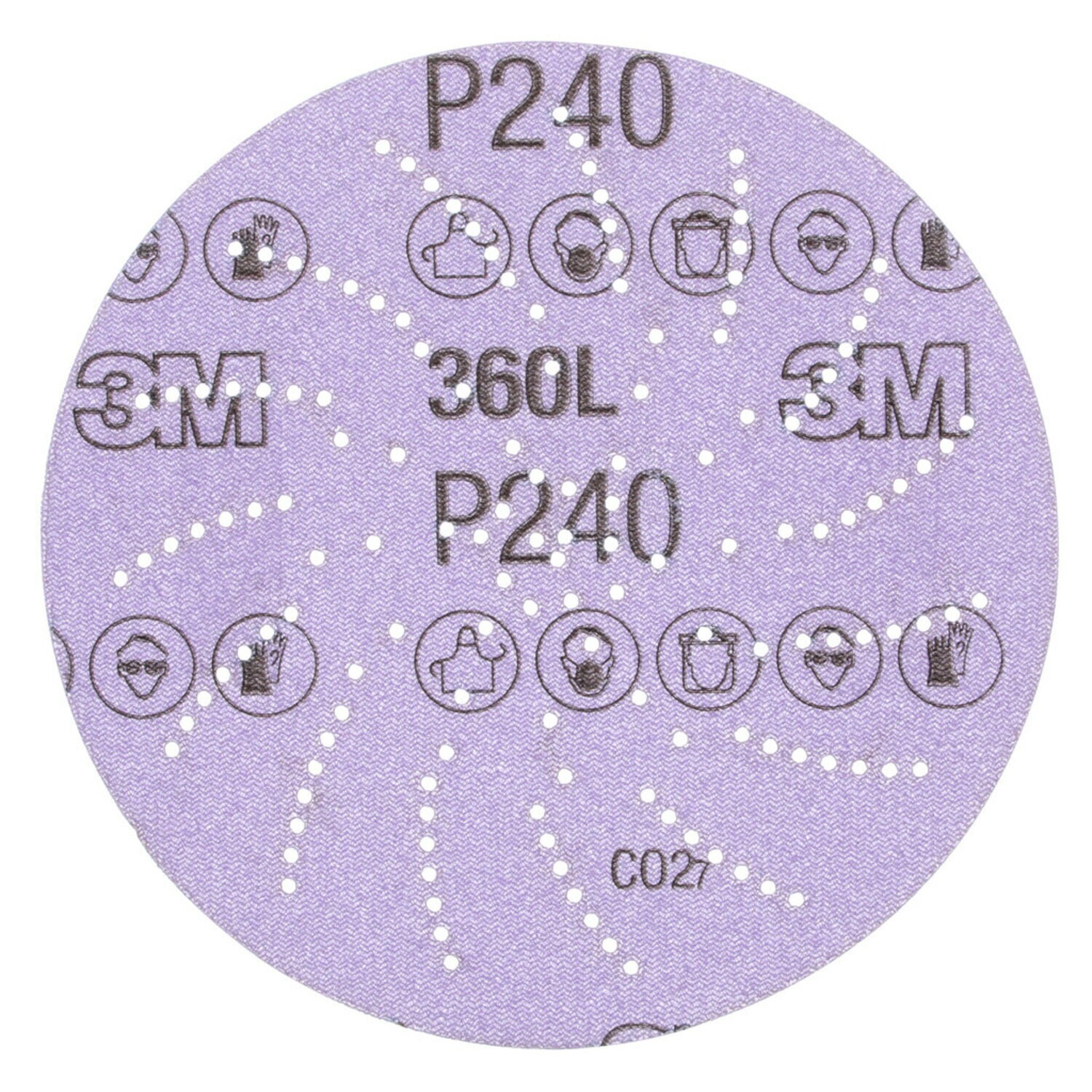 7010029936 - 3M Xtract Film Disc 360L, P240 3MIL, 5 in, Die 500LG, 100/Carton, 500 ea/Case