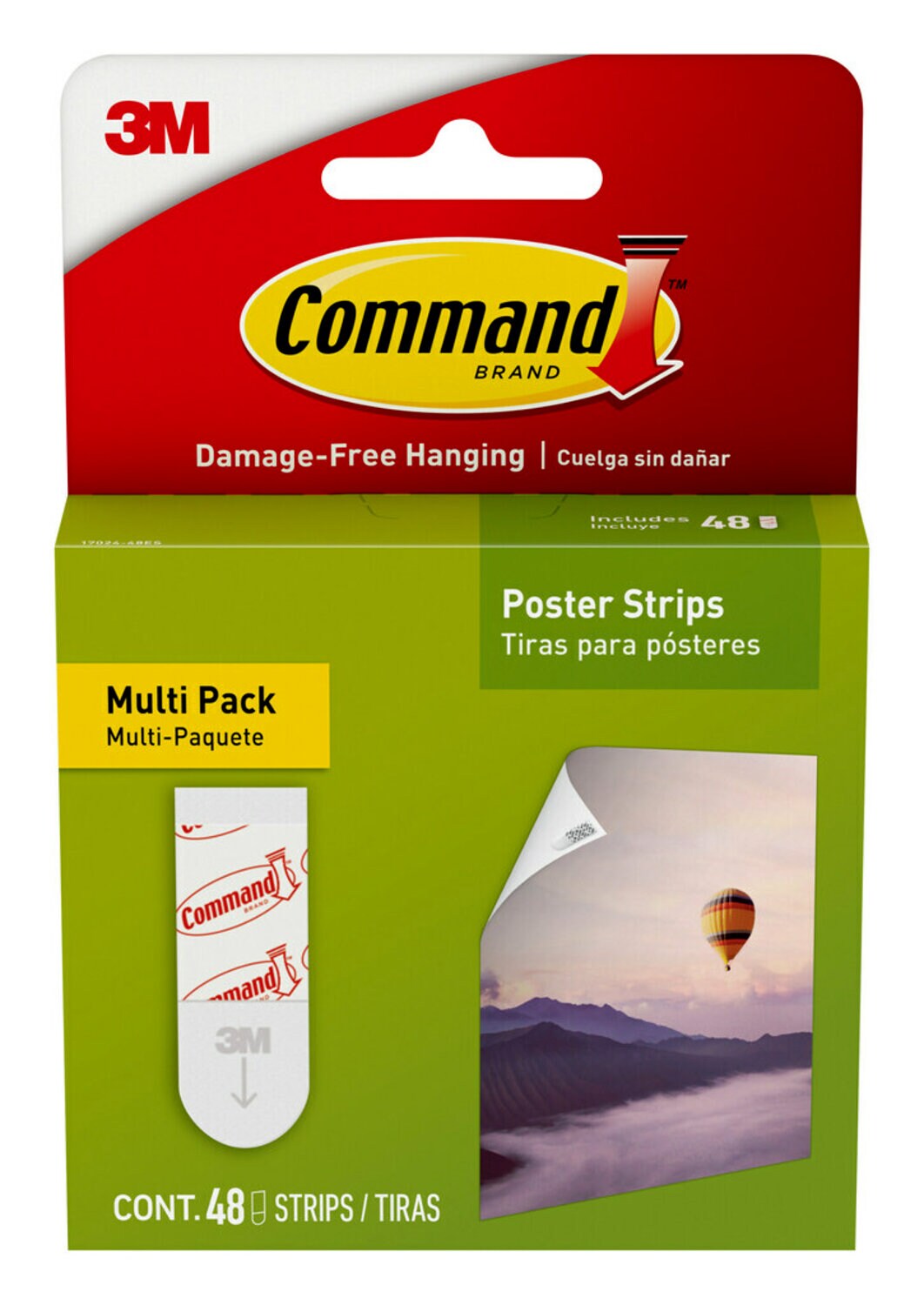 7100338619 - Command Poster Strips Multi-Pack 17024-48ES, 48 strips