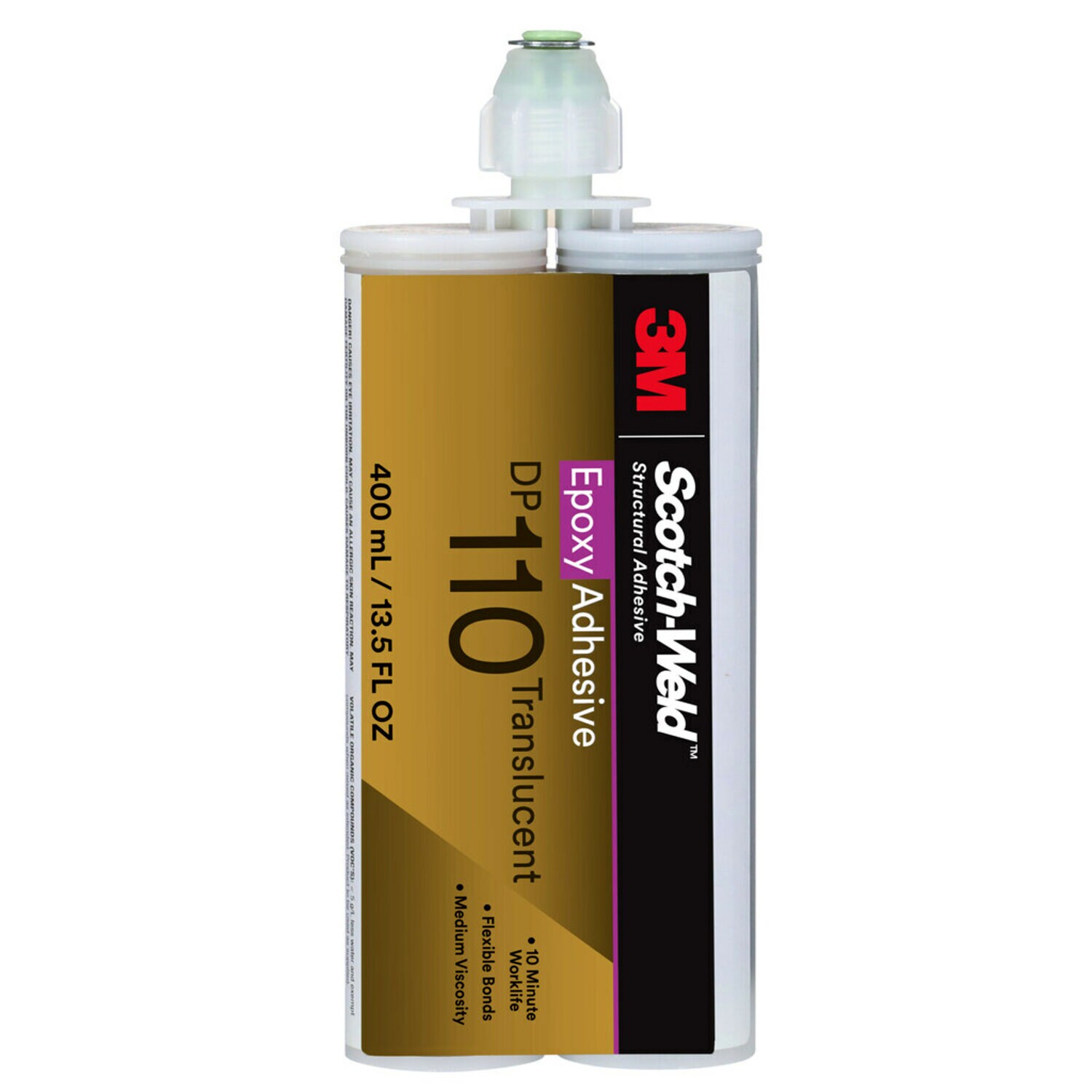 7000148269 - 3M Scotch-Weld Epoxy Adhesive DP110, Translucent, 400 mL Duo-Pak,
6/Case