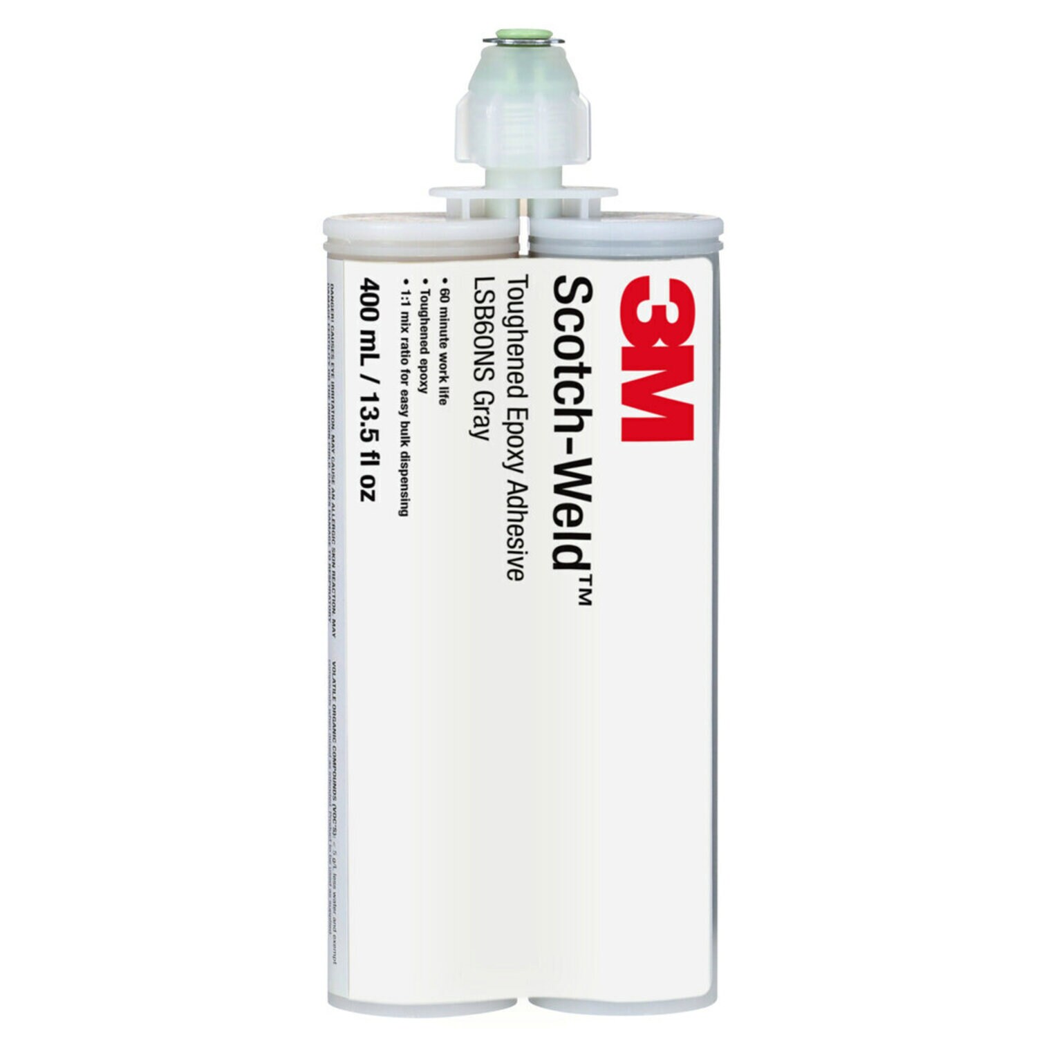 7000046491 - 3M Scotch-Weld Toughened Epoxy Adhesive LSB60NS, Gray, 400 mL Duo-Pak, 6/Case