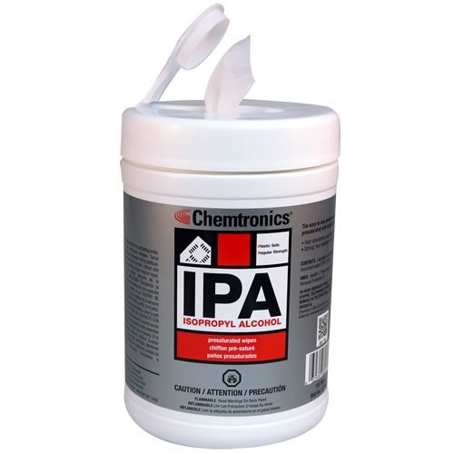 SIP100P - CHEMTRONICS ISOPROPYL ALCOHOL WIPES 5IN x 8IN