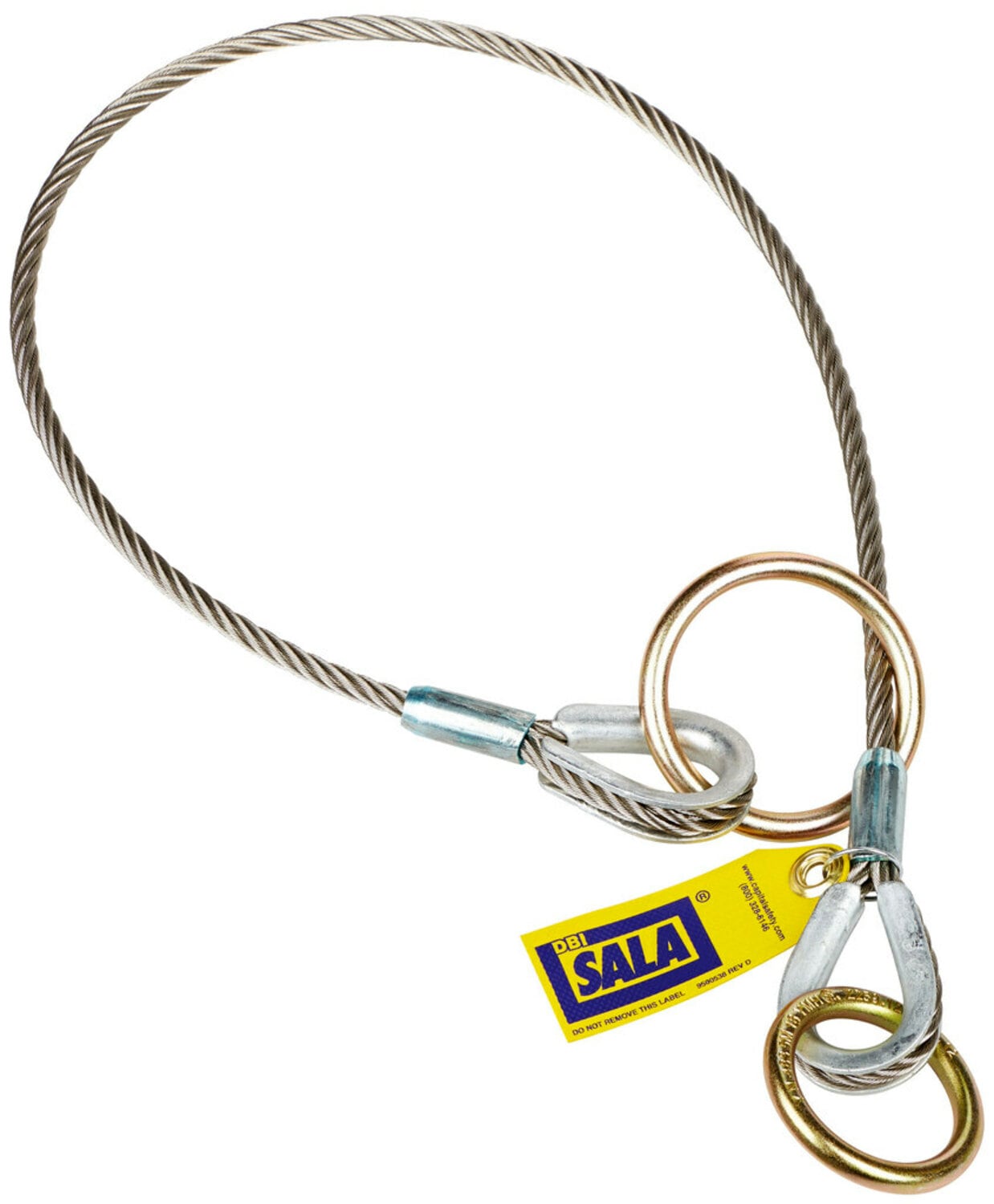 7012819627 - 3M DBI-SALA Pass-Thru Cable Tie-Off Adapter Anchor 5900566, Stainless Steel, 29 ft