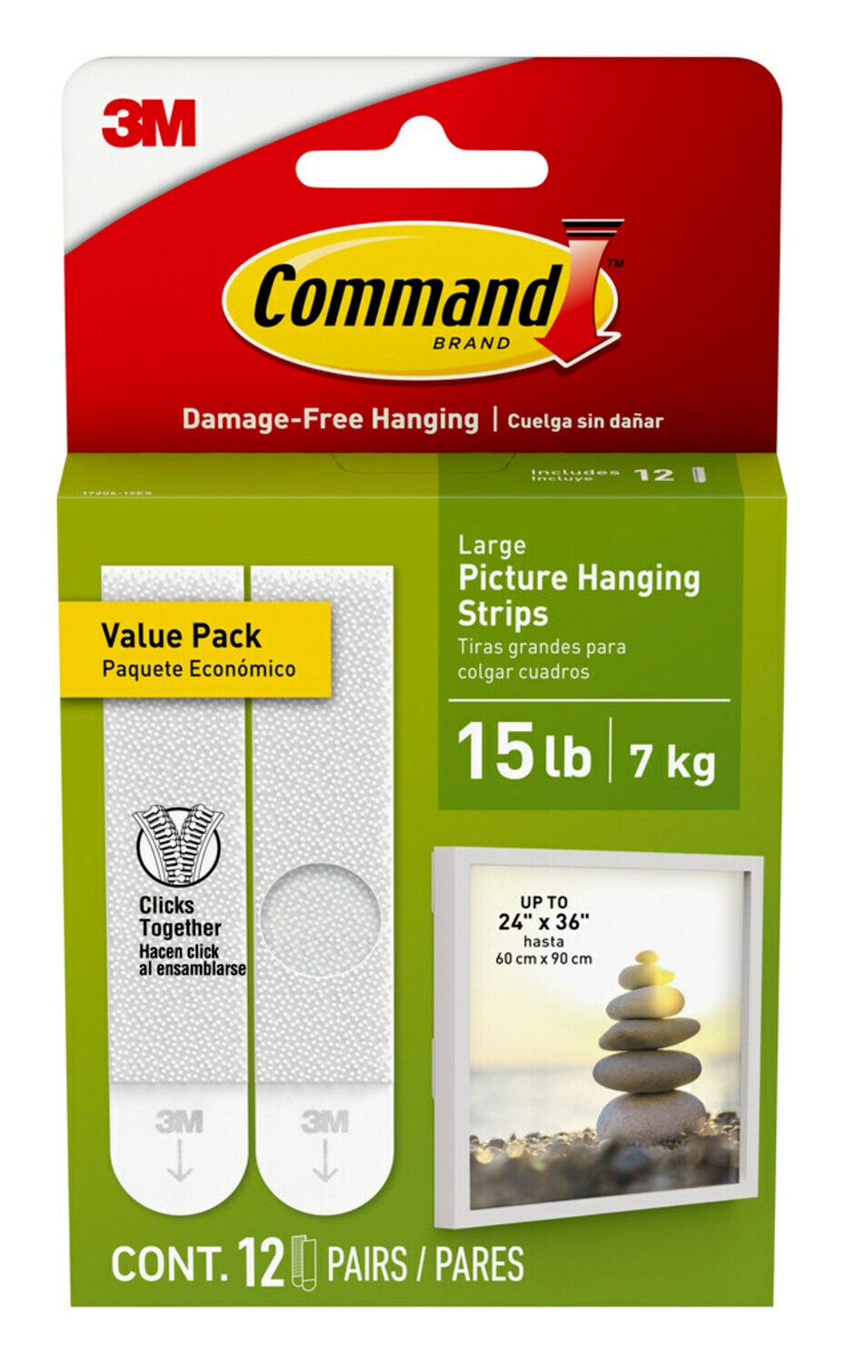 7100338311 - Command Large Picture Hanging Strips 17206-12ES