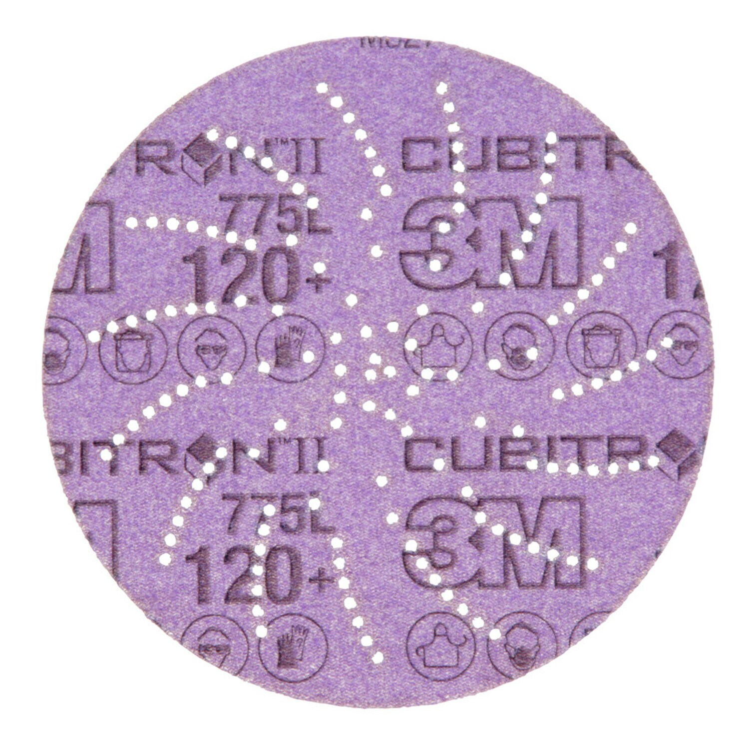 7100045071 - 3M Xtract Cubitron II Film Disc 775L, 120+ 3MIL, 5 in, Die 500LG, 50/Carton, 250 ea/Case