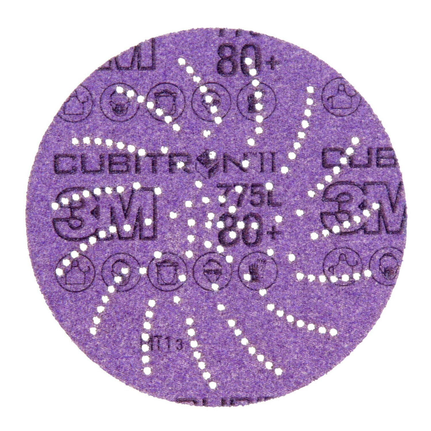 7100045070 - 3M Xtract Cubitron II Film Disc 775L, 80+ 3MIL, 5 in, Die 500LG, 50/Carton, 250 ea/Case
