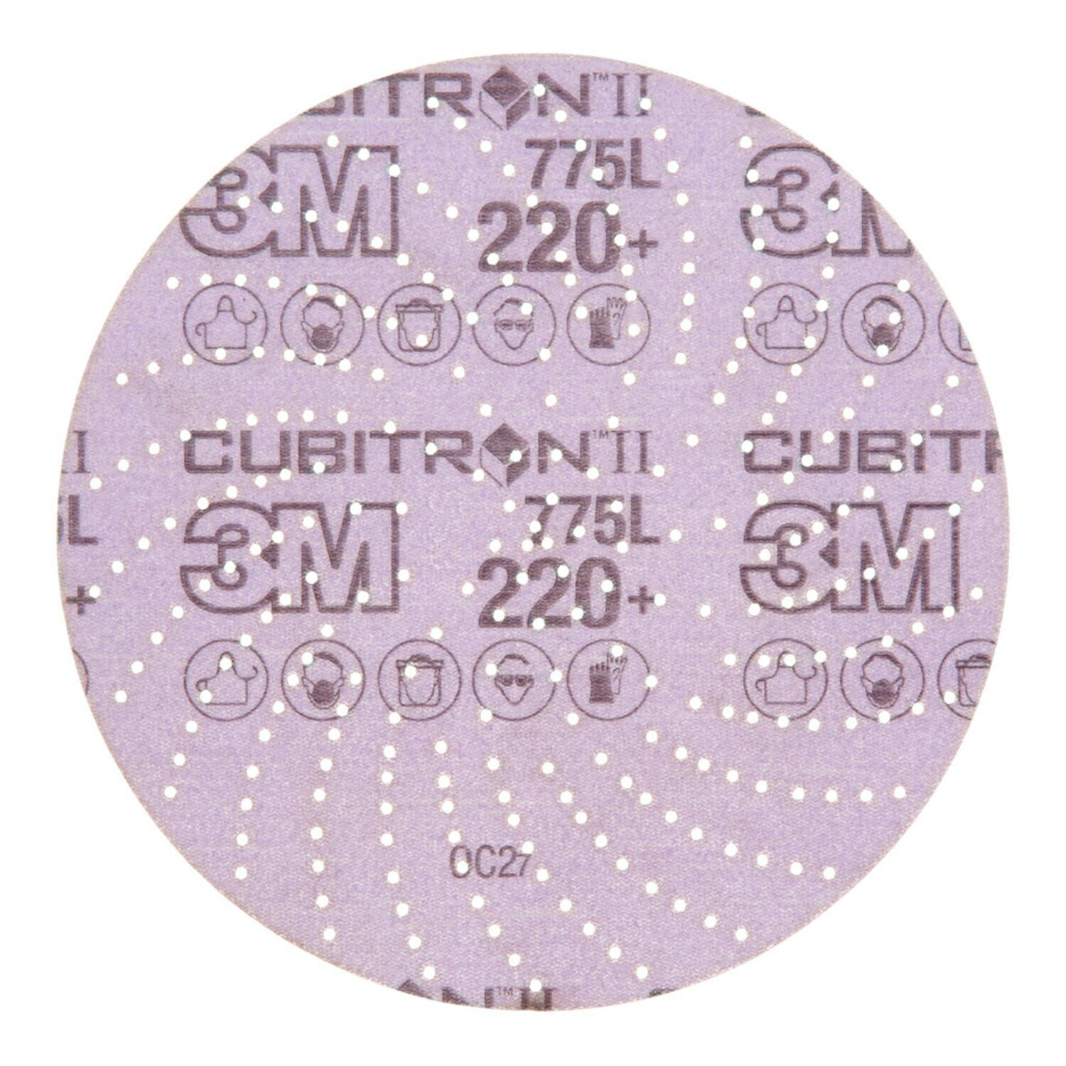 7100064271 - 3M Xtract Cubitron II Film Disc 775L, 220+ 3MIL, 6 in, Die 600LG, 50/Carton, 250 ea/Case