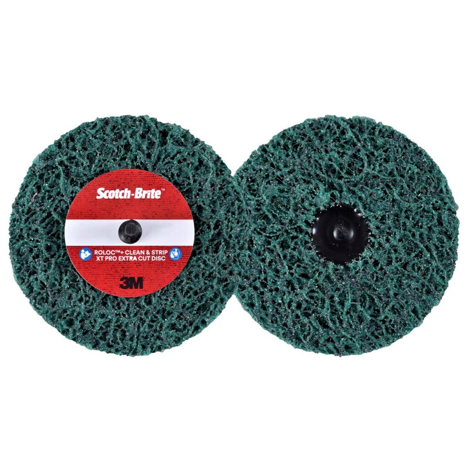 7100173793 - Scotch-Brite Roloc+ Clean and Strip XT Pro Extra Cut Disc, XC-DR+, A/O Extra Coarse, TR+, Green, 4 in x 1 in, 2 Ply, 10 ea/Case