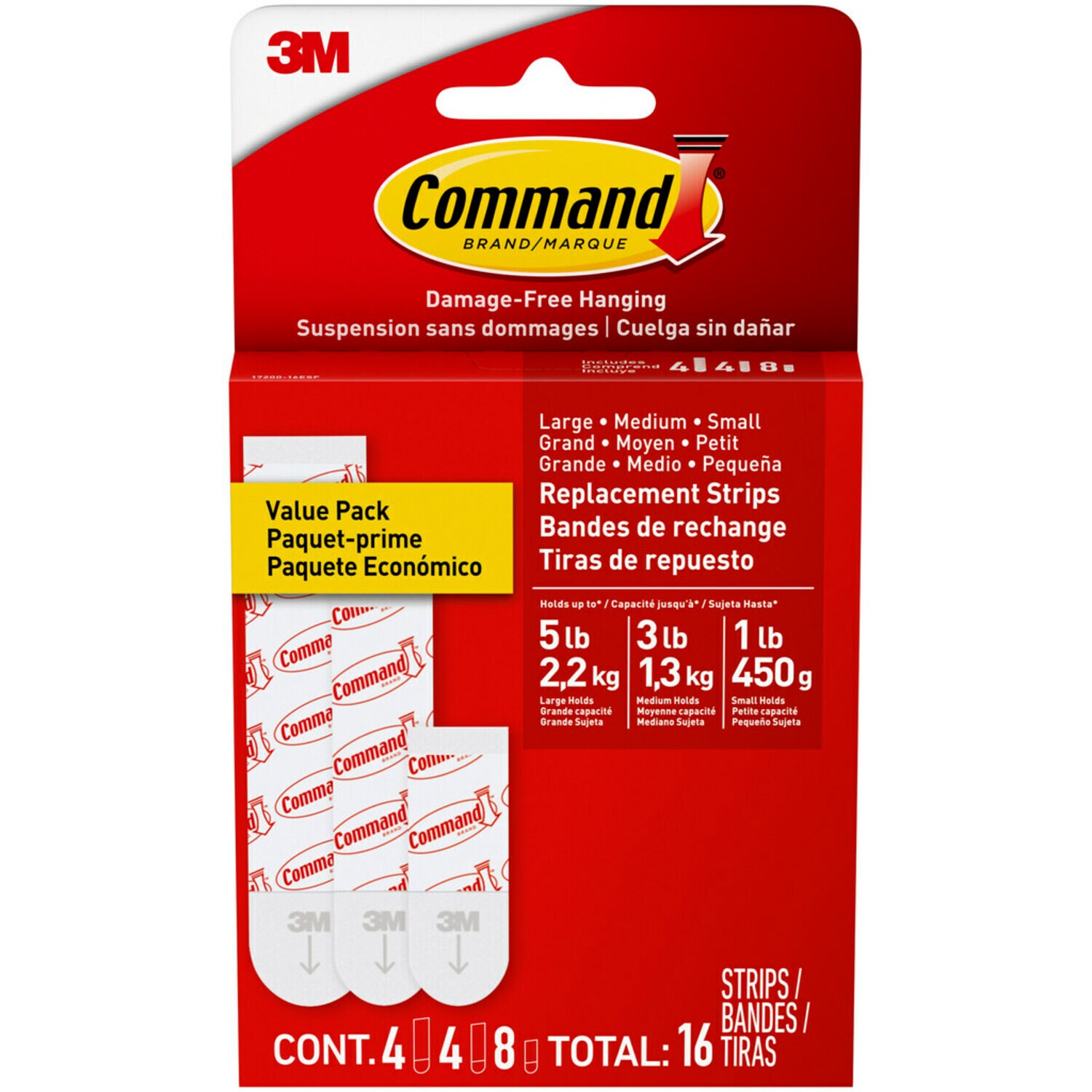 7100277670 - Command Assorted Replacement Strips 17200-16ESF, 16 Strips