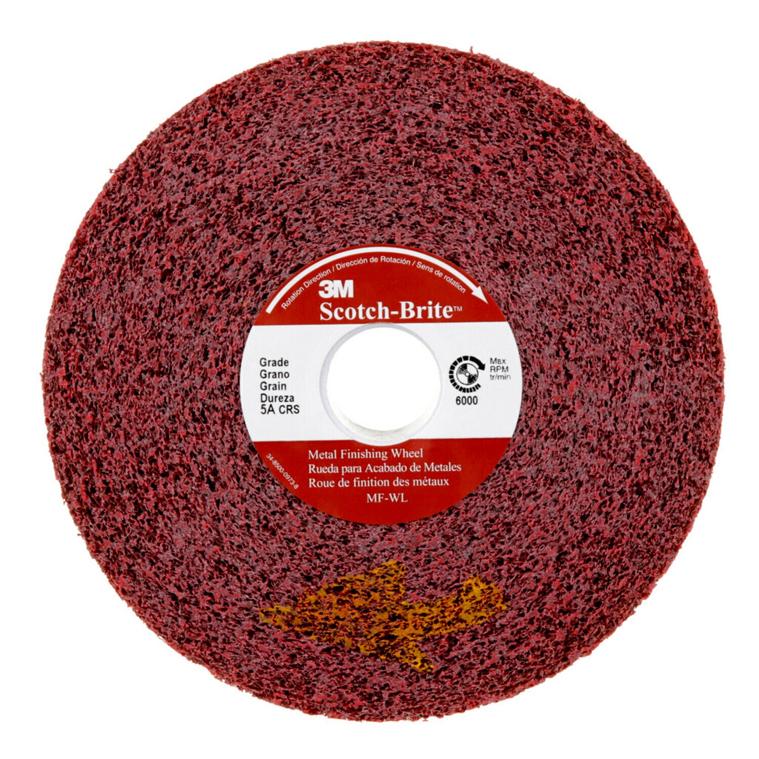 7100042616 - Scotch-Brite Metal Finishing Convolute Wheel, MF-WL, 5A Coarse, 6 in x 1 in x 1 in, 3 ea/Case