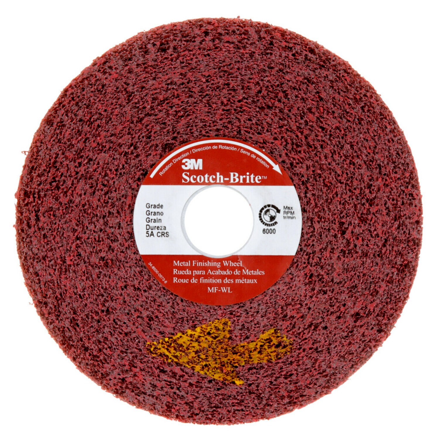 7100111497 - Scotch-Brite Metal Finishing Convolute Wheel, MF-WL, 5A Coarse, 6 in x 2 in x 1 in, 2 ea/Case
