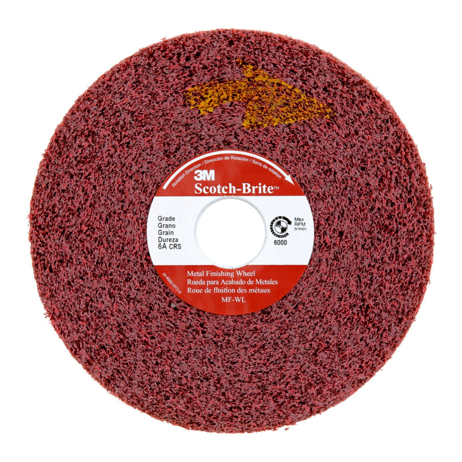 7100111501 - Scotch-Brite Metal Finishing Convolute Wheel, MF-WL, 6A Coarse, 6 in x 1 in x 1 in, 3 ea/Case