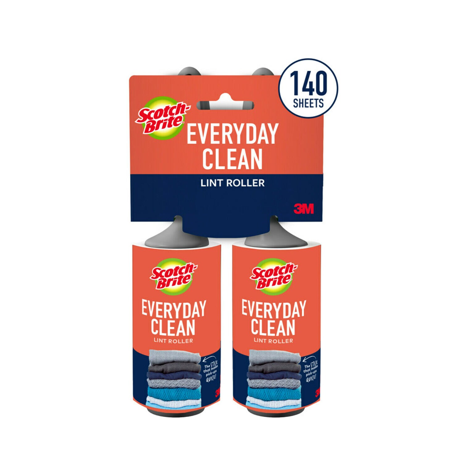 7100278673 - Scotch-Brite Everyday Clean Lint Roller 836RS-70TP, 4.0 in x 35.2 ft (10.1 cm x 10.7 m), 4/2
