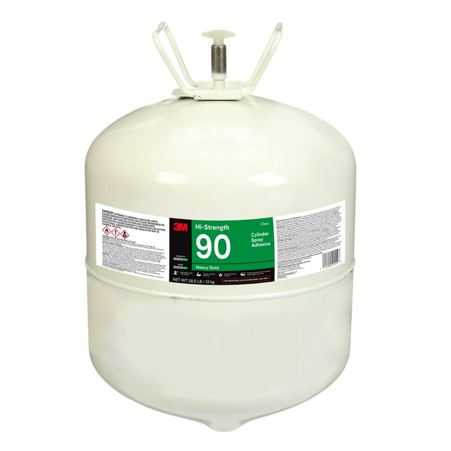 7000028603 - 3M Hi-Strength 90, Cylinder Spray Adhesive, Clear, Large Cylinder (Net Wt 28.8 lb), 1 Each/Case