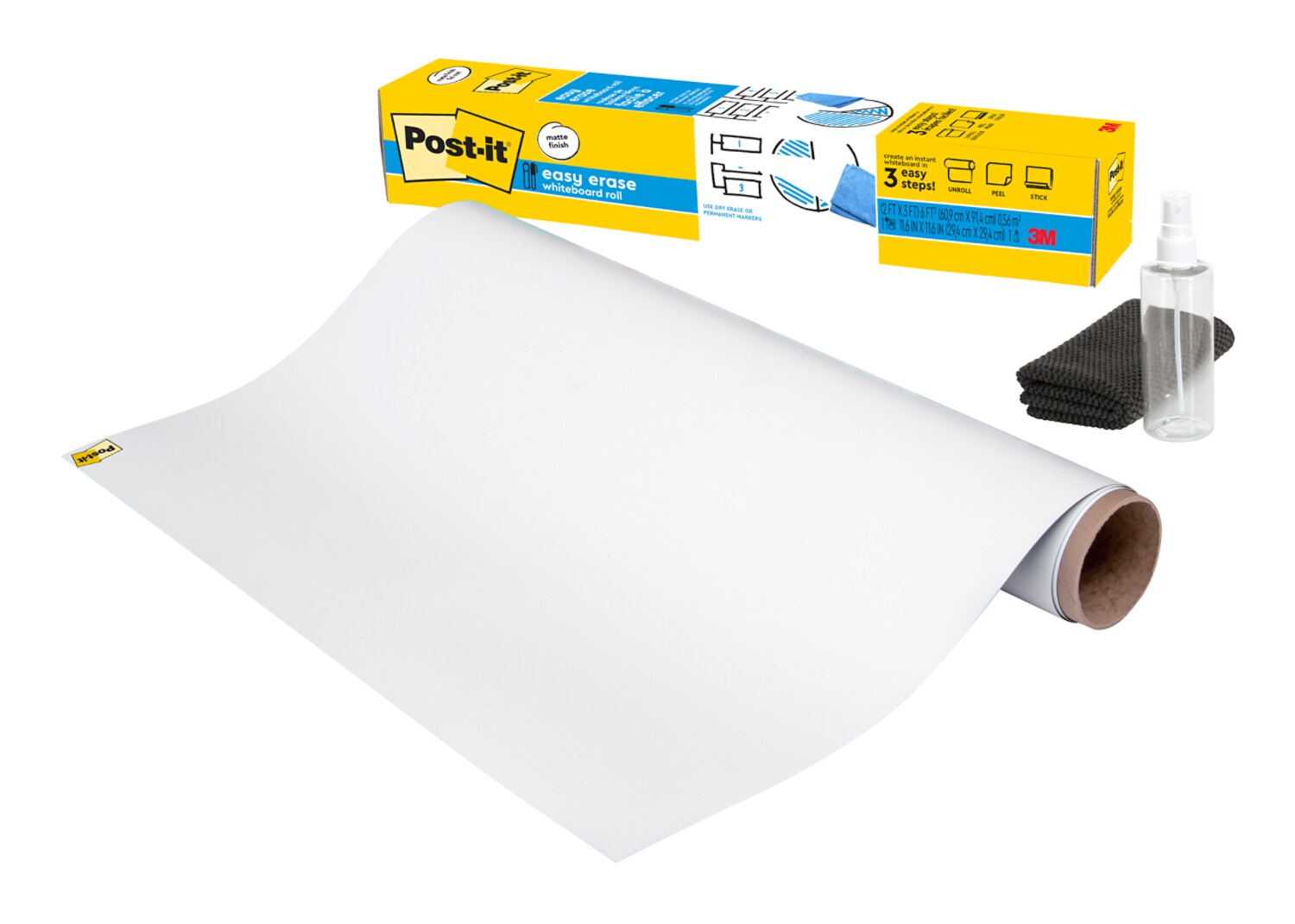 7100299573 - Post-it Easy Erase Permanent Marker Whiteboard Surface EE3x2, 3 ft x 2 ft (91.4 cm x 60.9 cm)