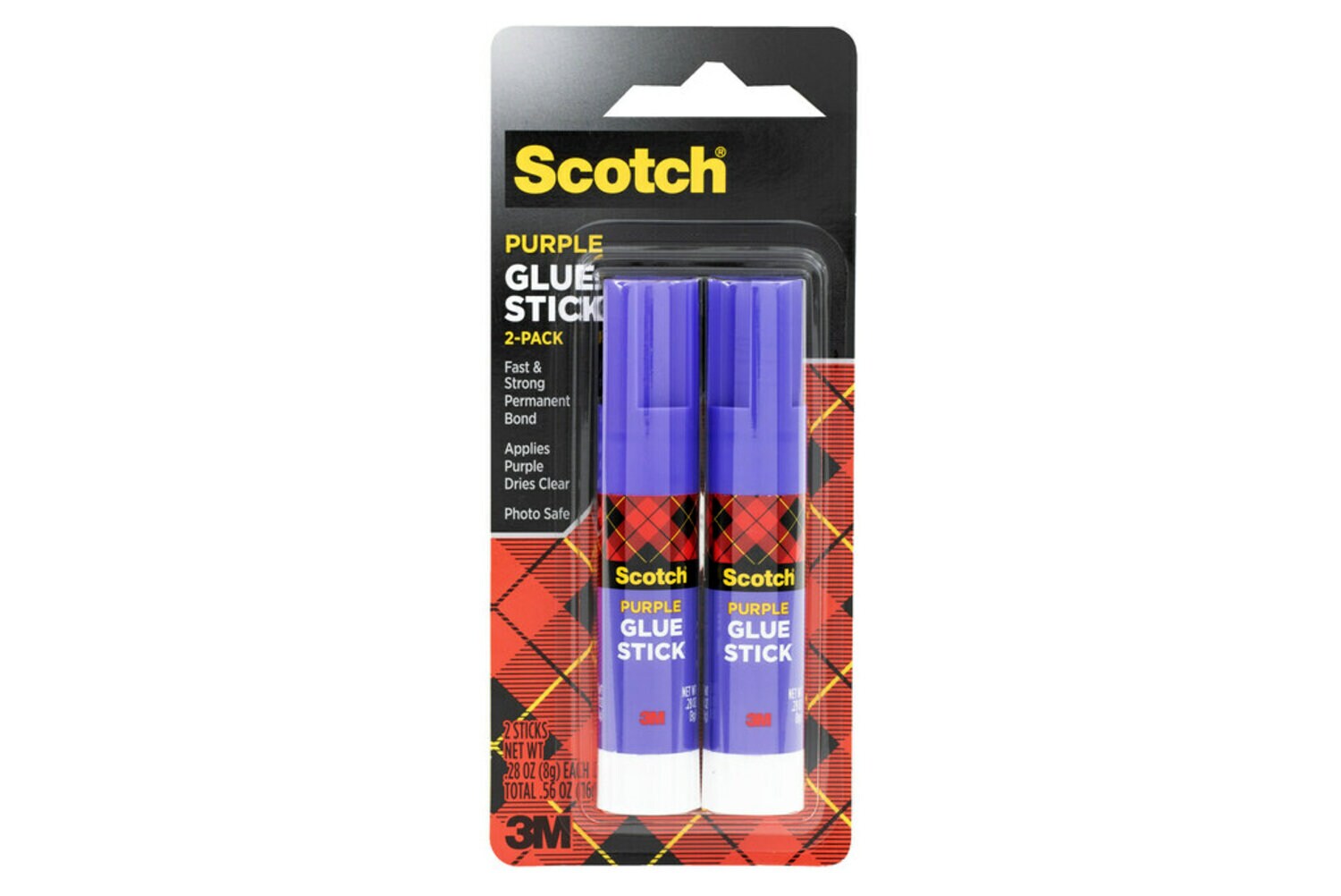 7010383411 - Scotch Purple Glue Stick 6108-2N, .28 oz, 2-Pack